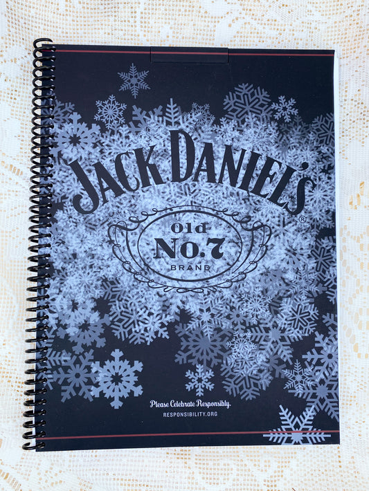 Jack Daniels Old No. 7 Holiday Edition Recycled Notebook w/ Silver Spiral