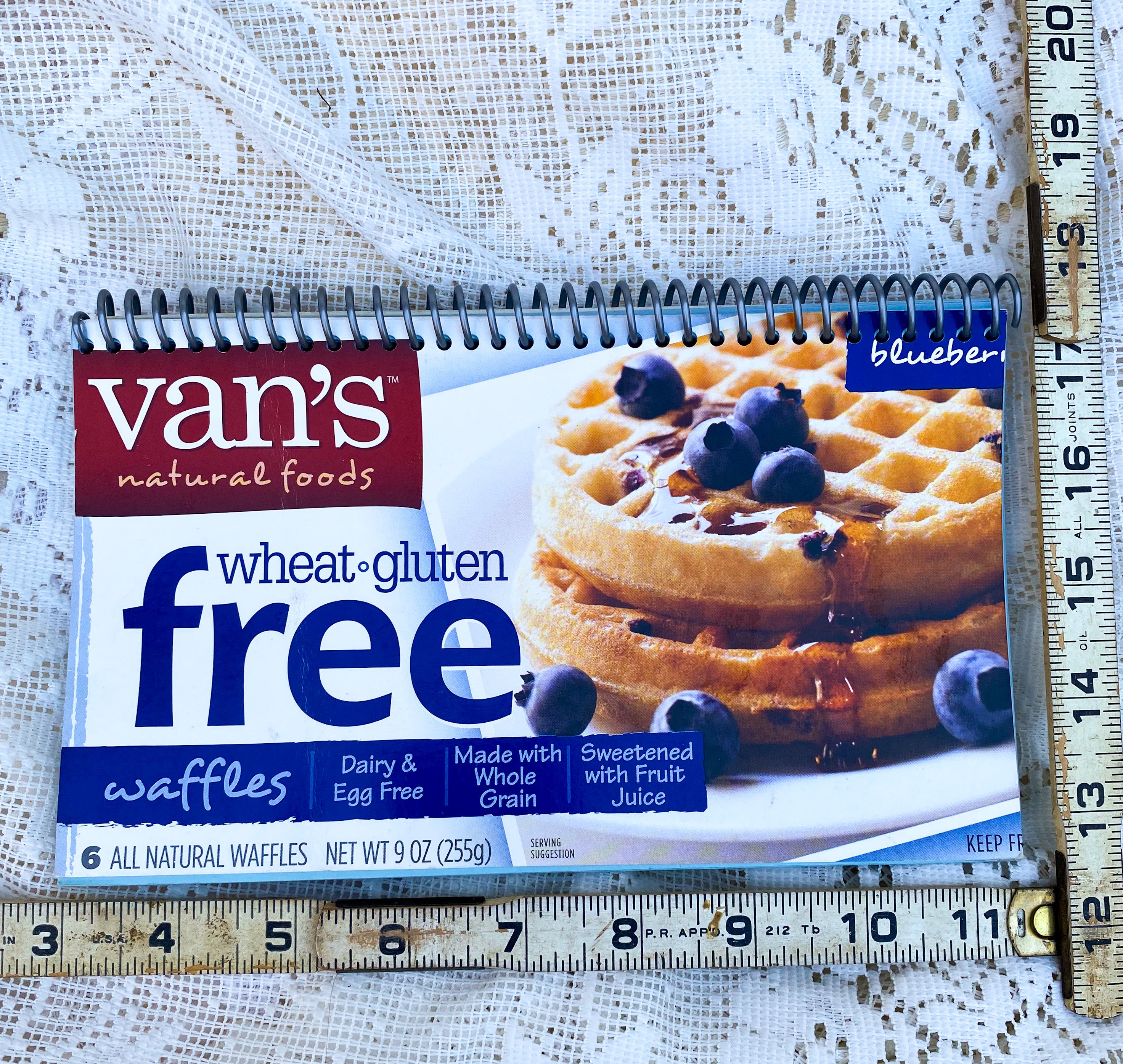 Van’s Gluten Free Blueberry Waffles Upcycled Spiral Notebook