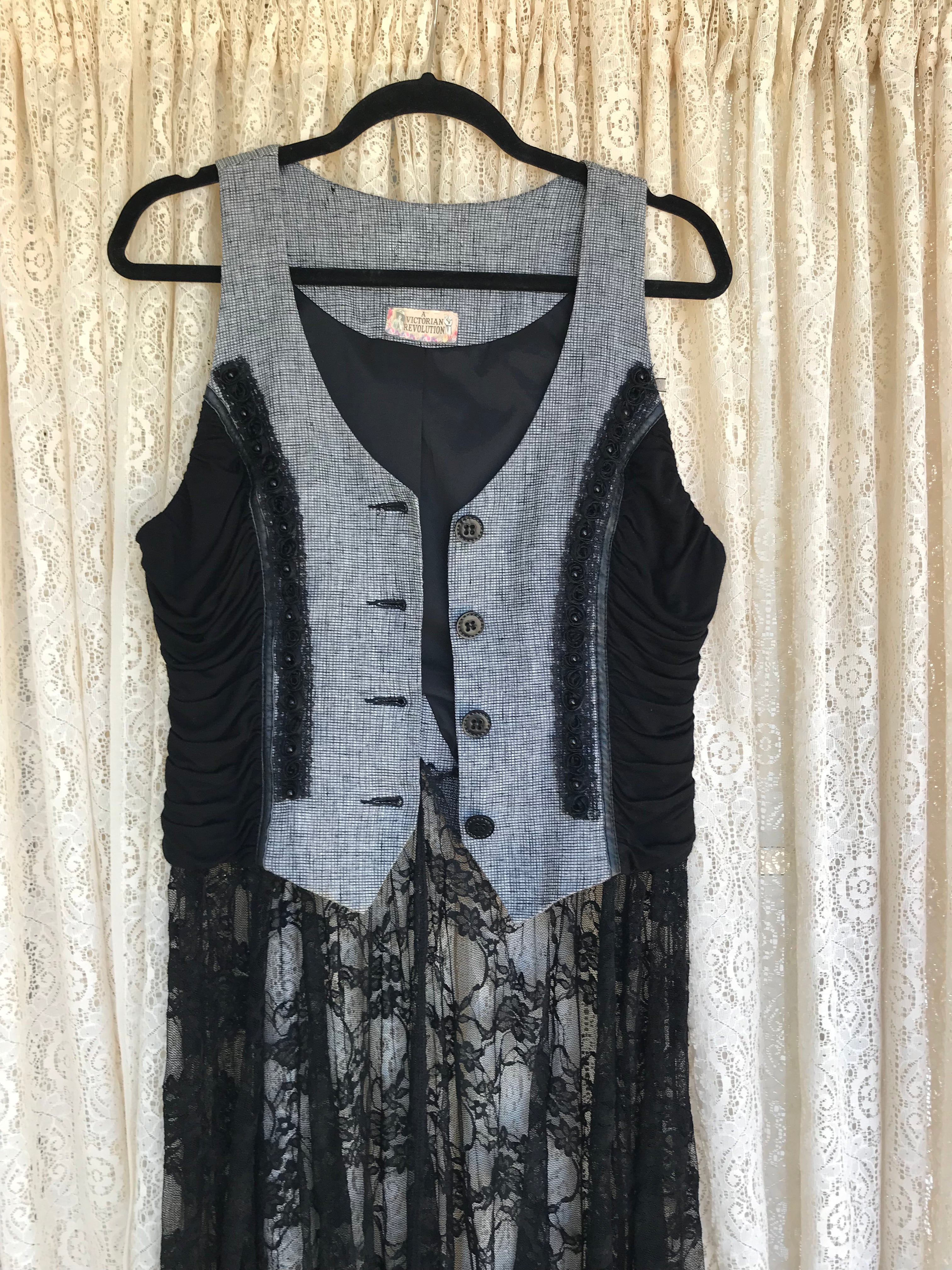 Ladies Vest With Lace Skirt -SMALL