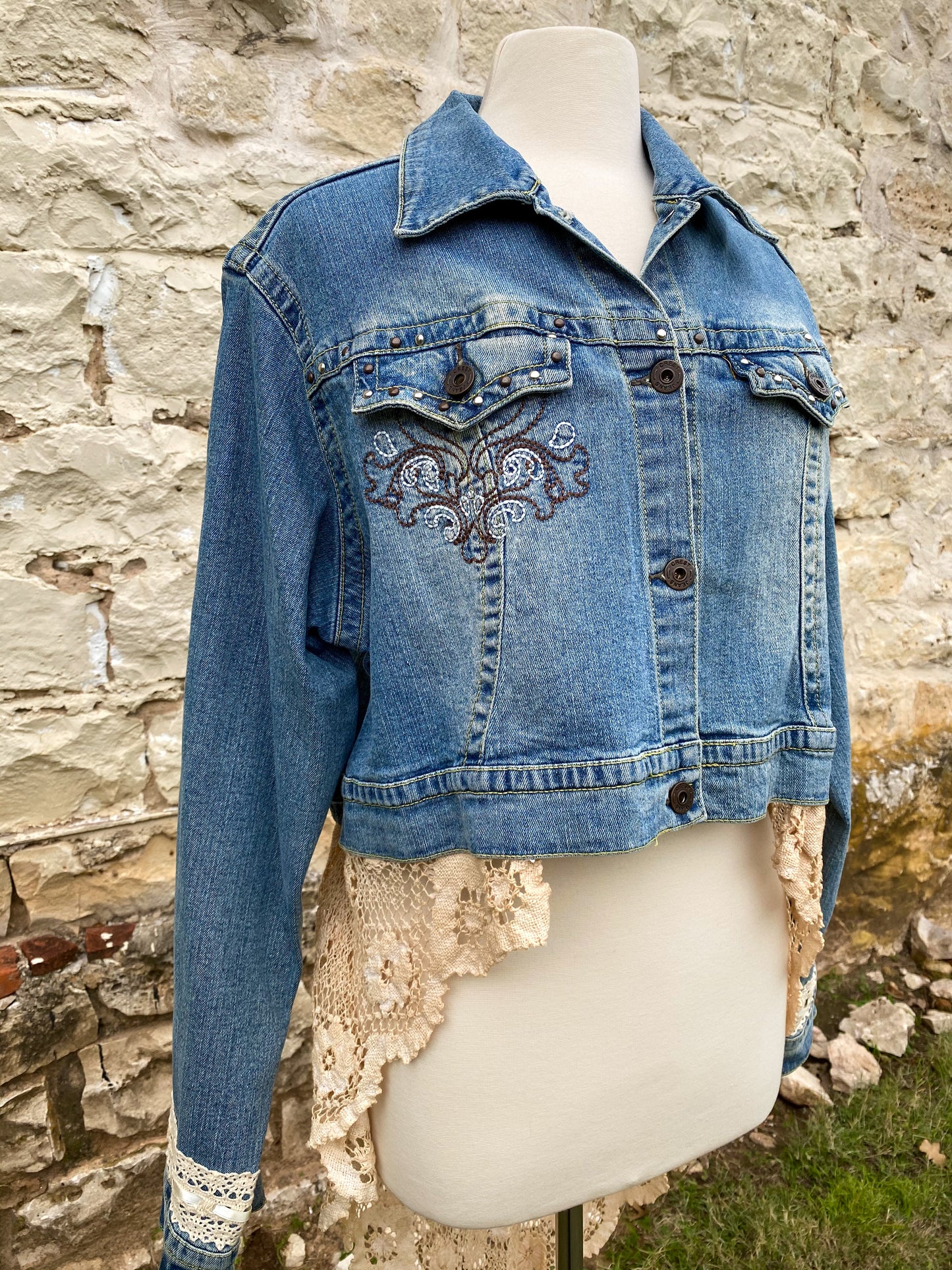 Western Denim with Long Vintage Skirt -XXL