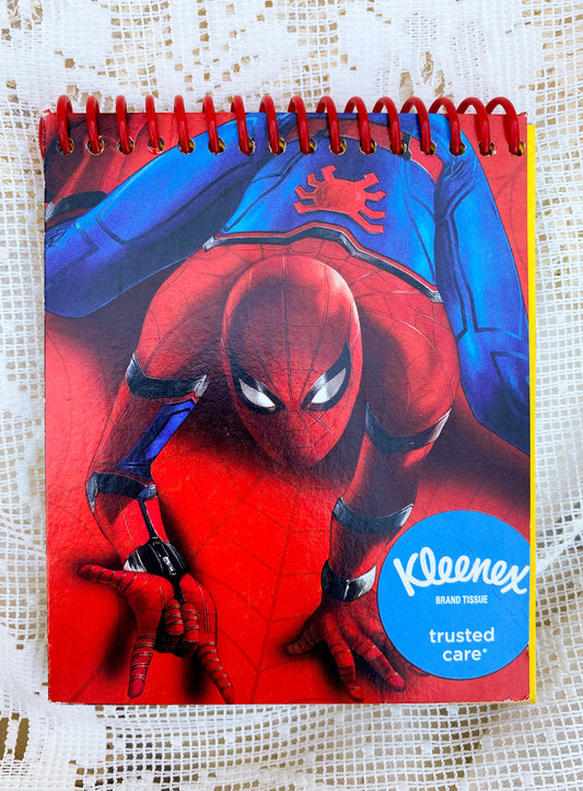 Spider Man - Marvel Comics Recycled Kleenex Box Notebook with Colorful Paper