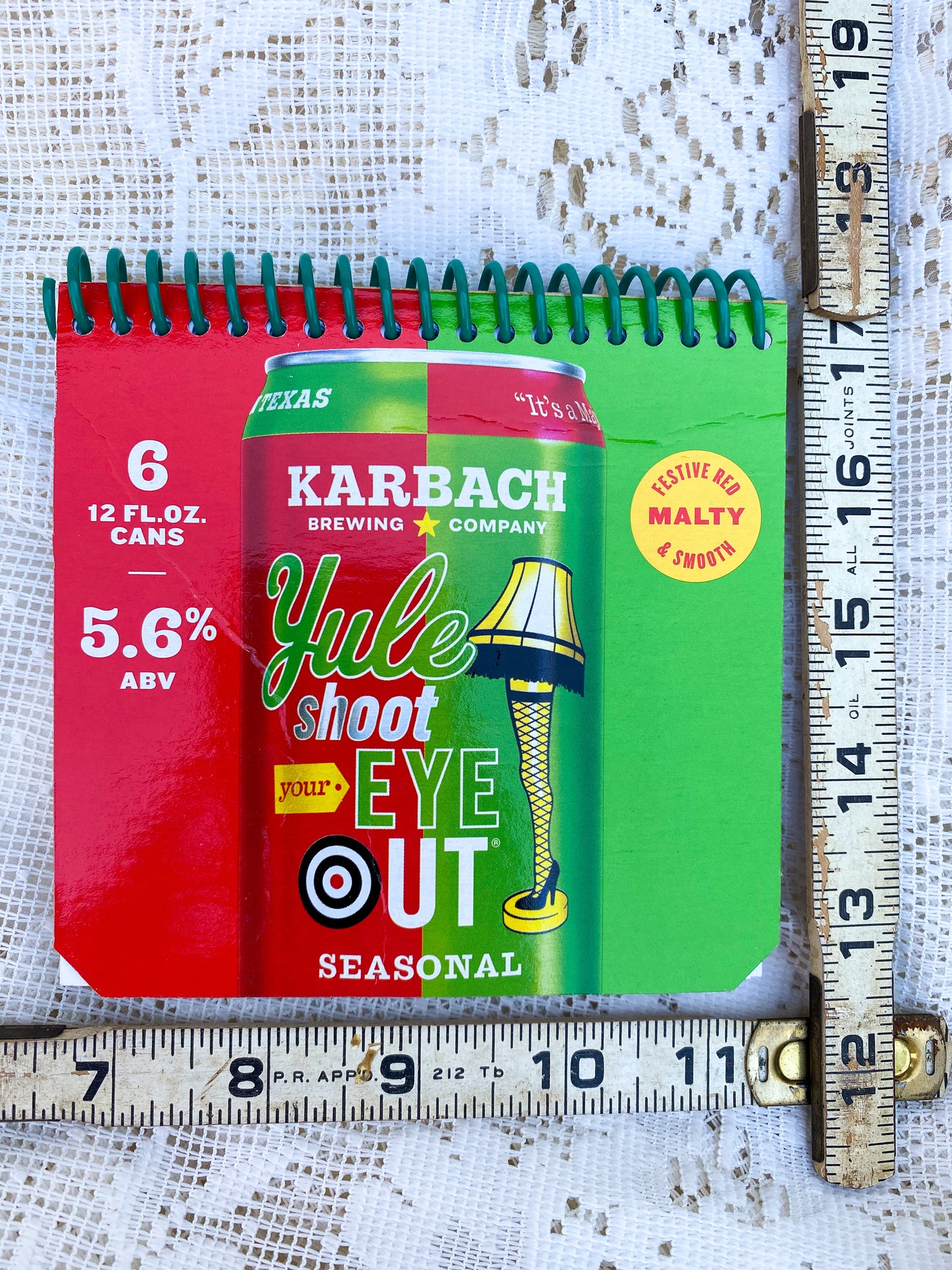 Karbach Yule Shoot Your Eye Out Recycled Beer Carton Notebook