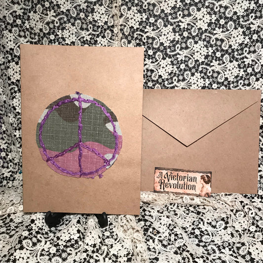 Greeting Card Camo Pink Peace Sign