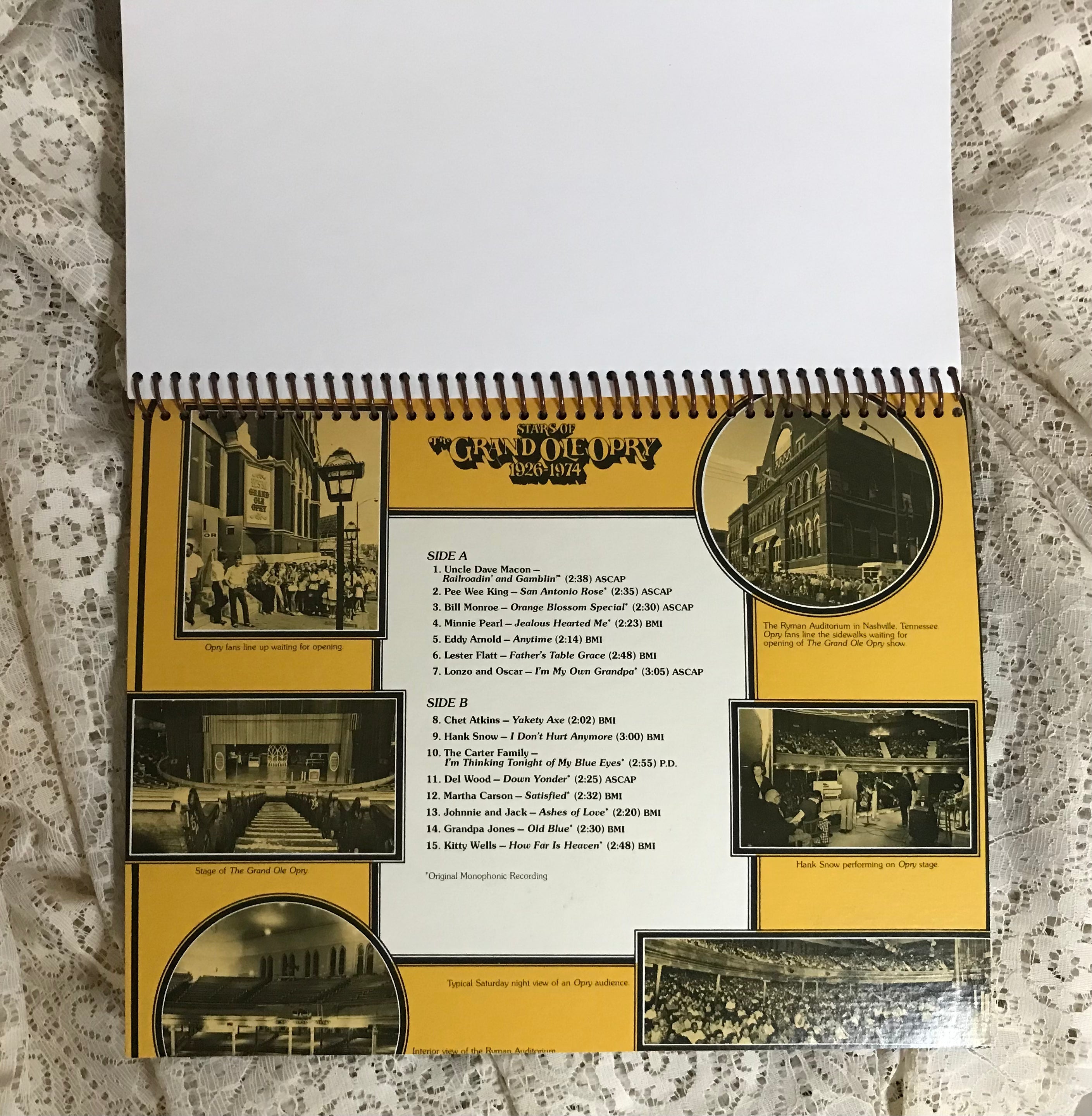 Grand Ole Opry Album Cover Notebook