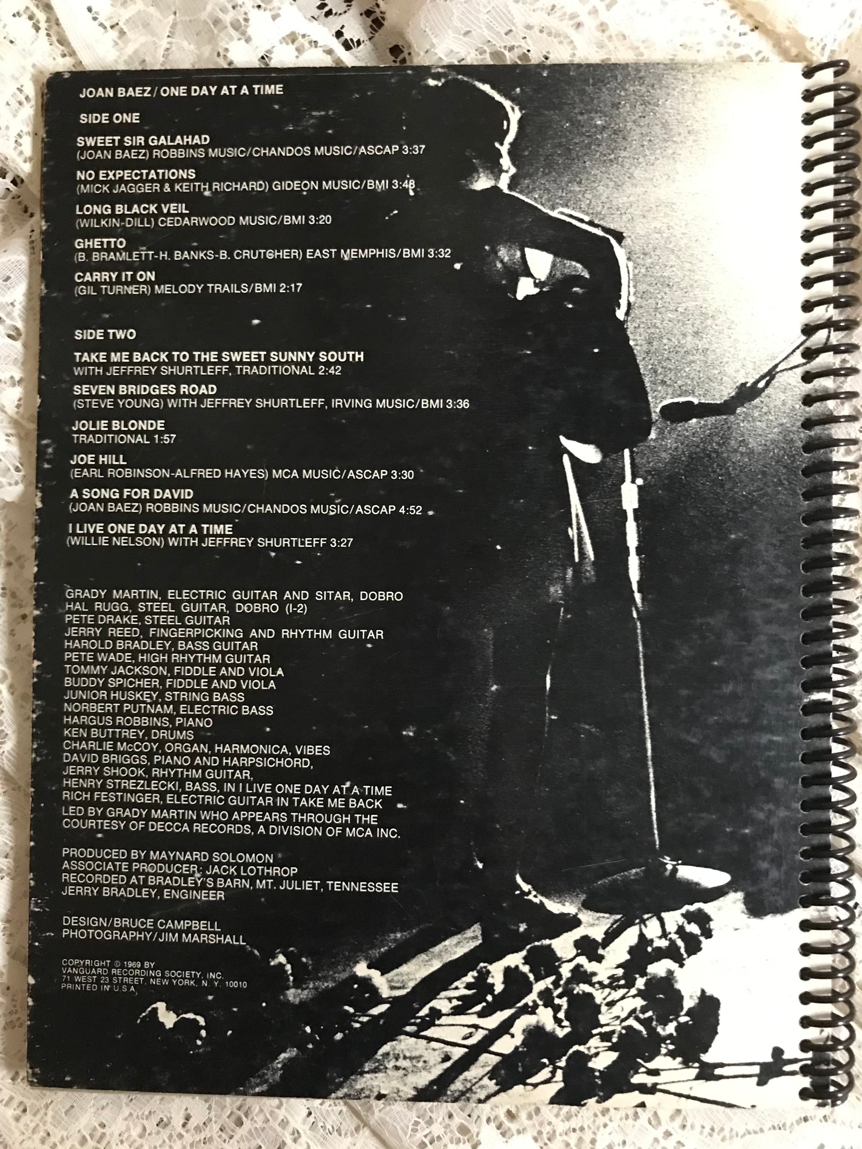 Joan Baez One Day At A Time Album Cover Notebook