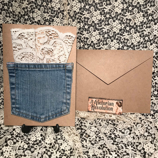 Greeting Card Pocket with Lace inset
