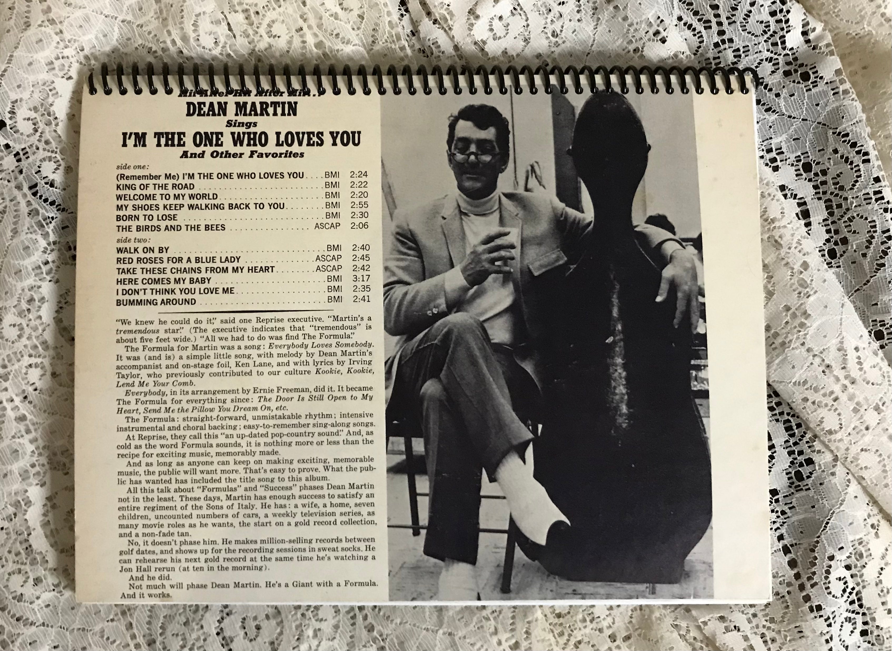 Dean Martin  I'm The One Who Loves You Album Cover Notebook