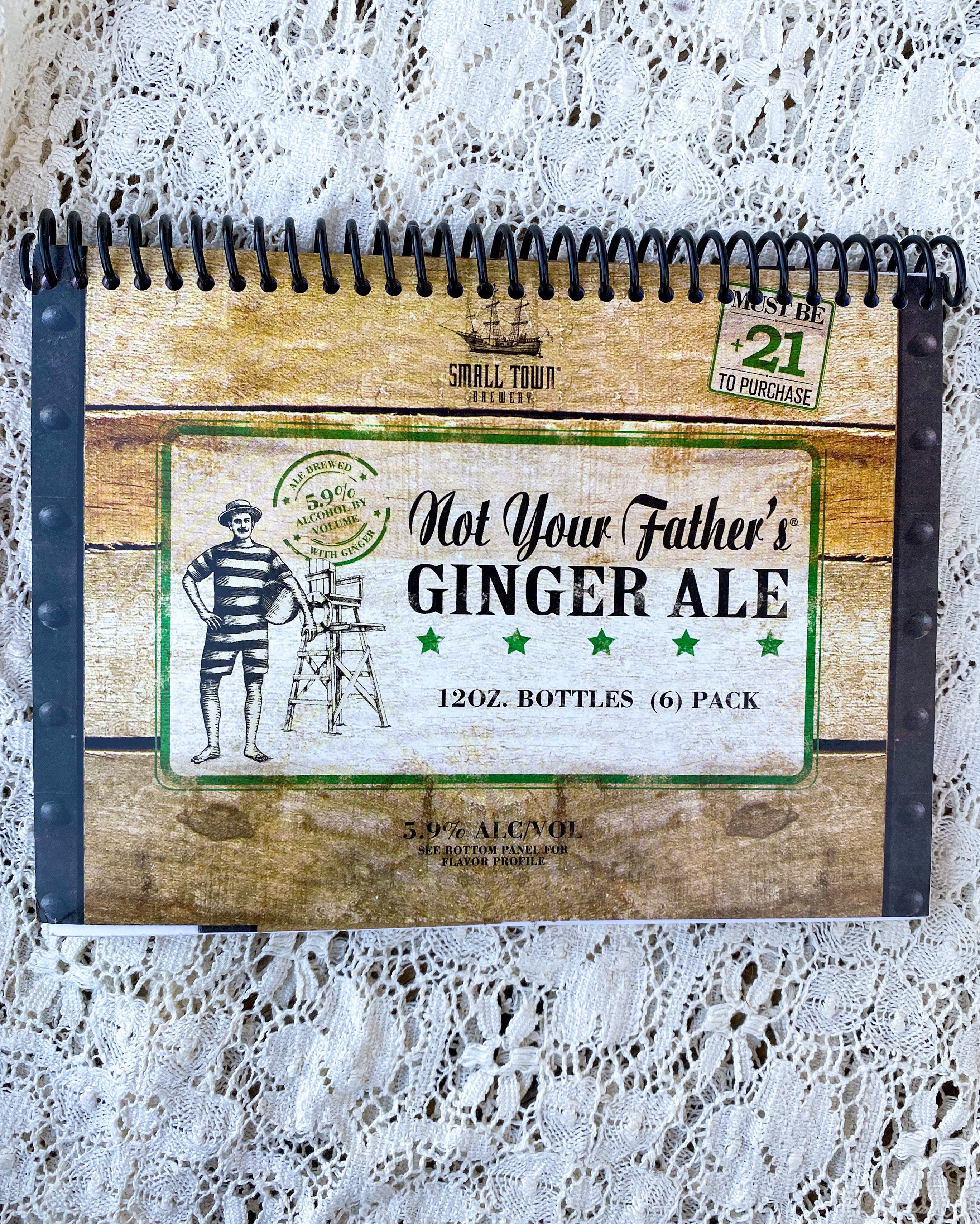 Not Your Father's Ginger Ale Recycled Beer Carton Notebook