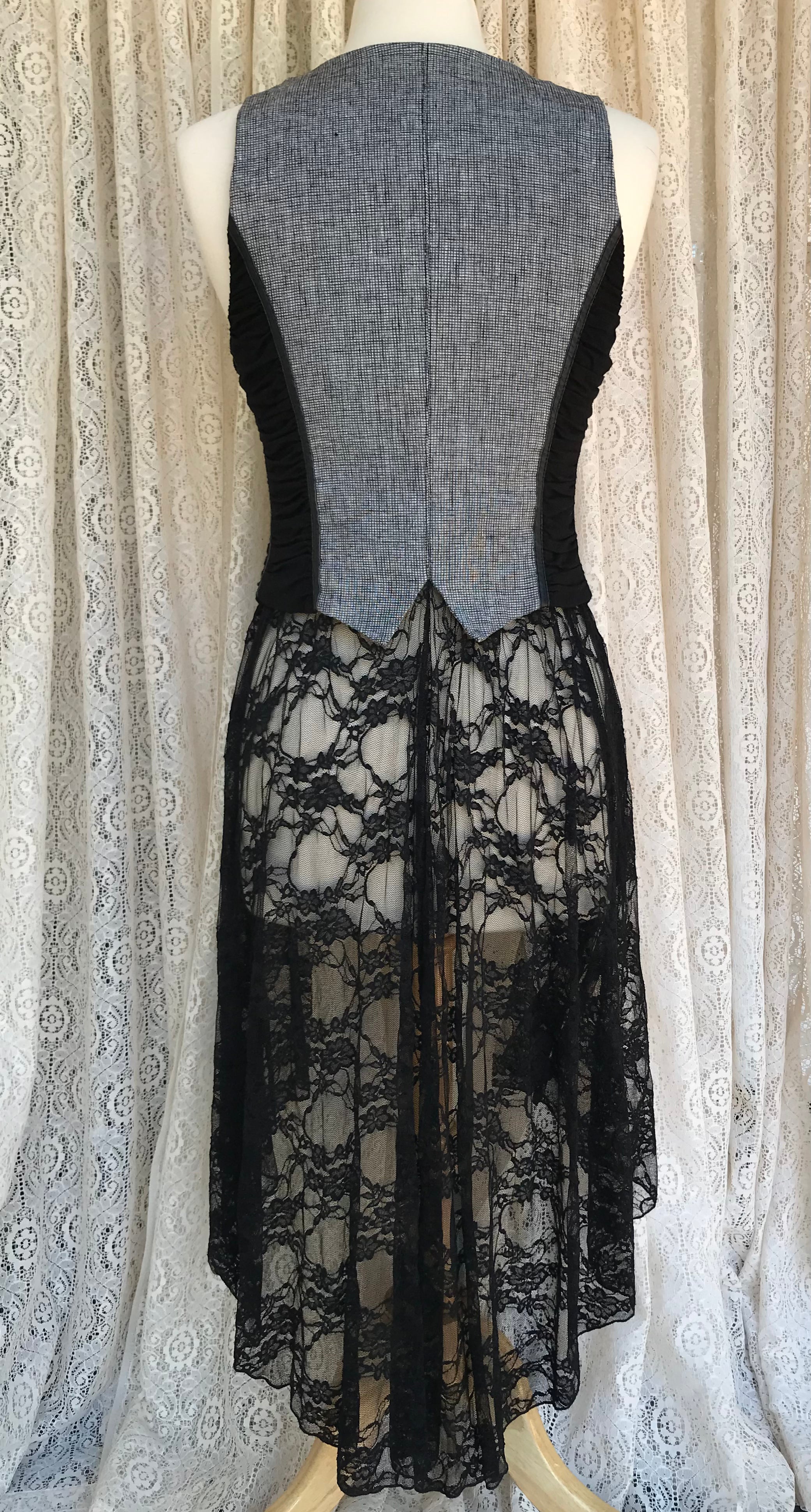 Ladies Vest With Lace Skirt -SMALL