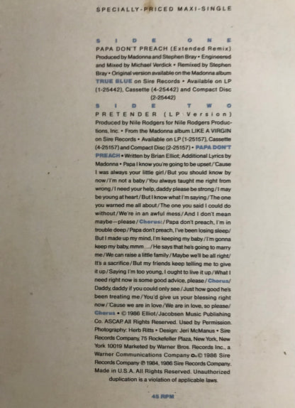 Madonna Papa Don’t Preach Album Cover Notebook