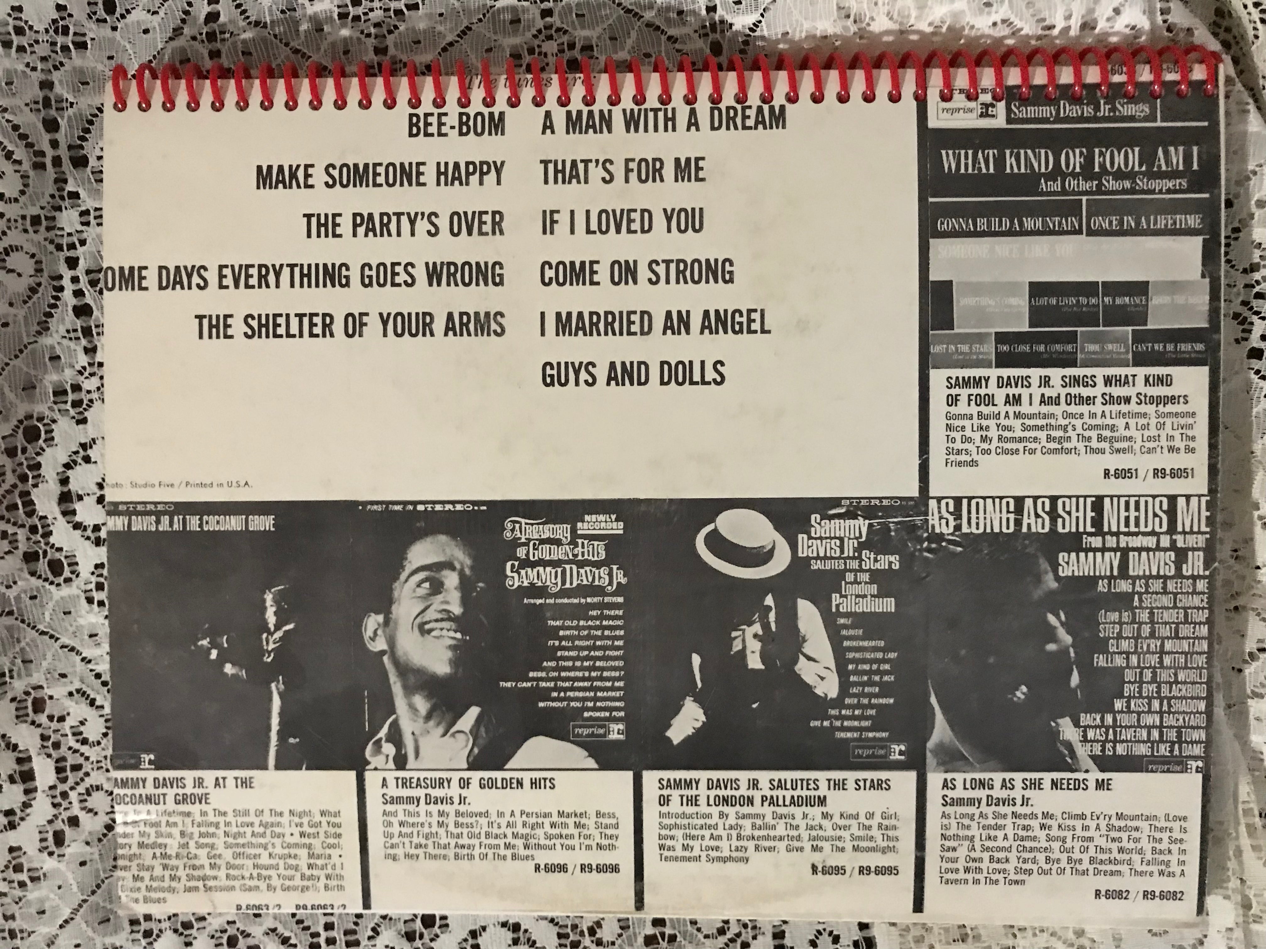 Sammy Davis Jr The Shelter of Your Arms Album Cover Notebook