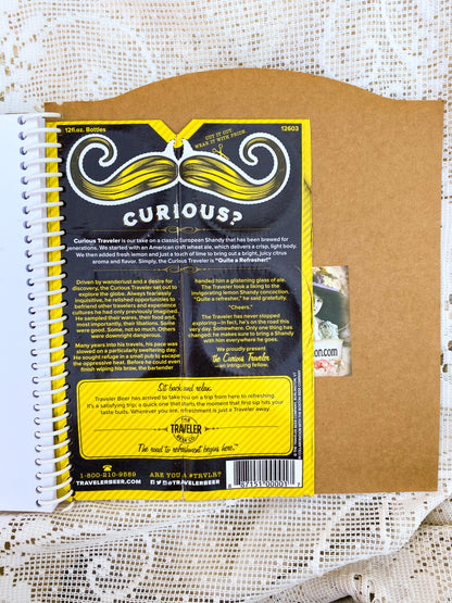 Curious Traveler Recycled Beer Carton Notebook