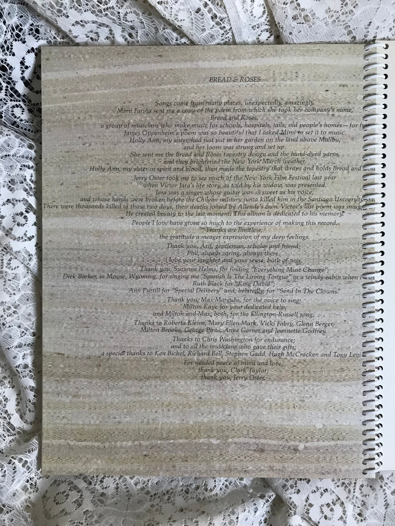 Judy Collins Bread and Roses Album Cover Notebook A Victorian Revolution