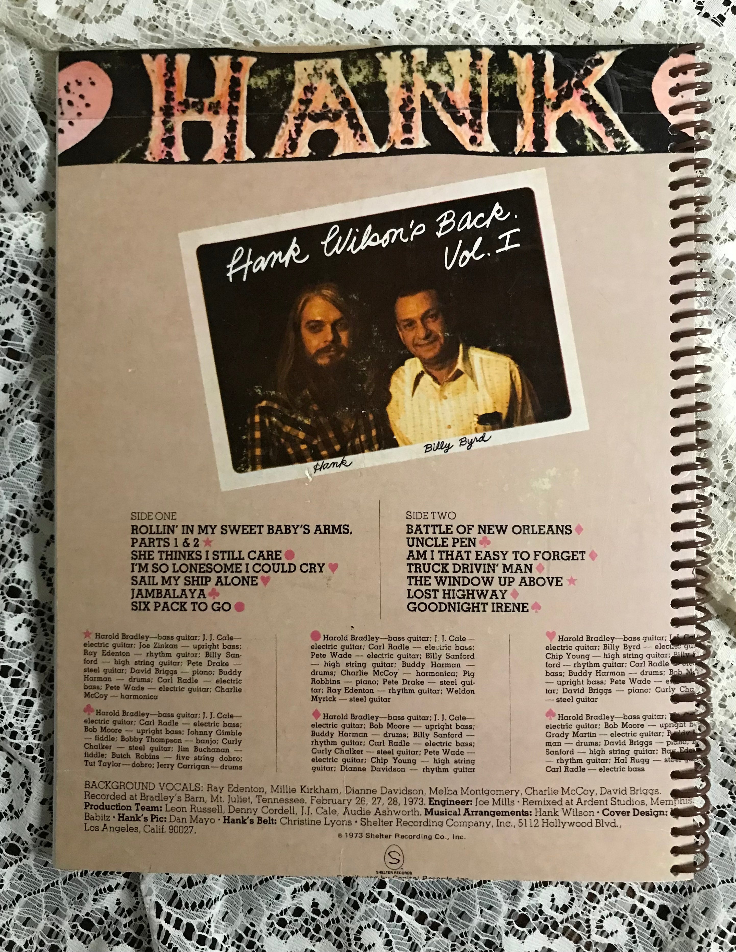 Leon Russell Hank Wilson’s Back Album Cover Notebook