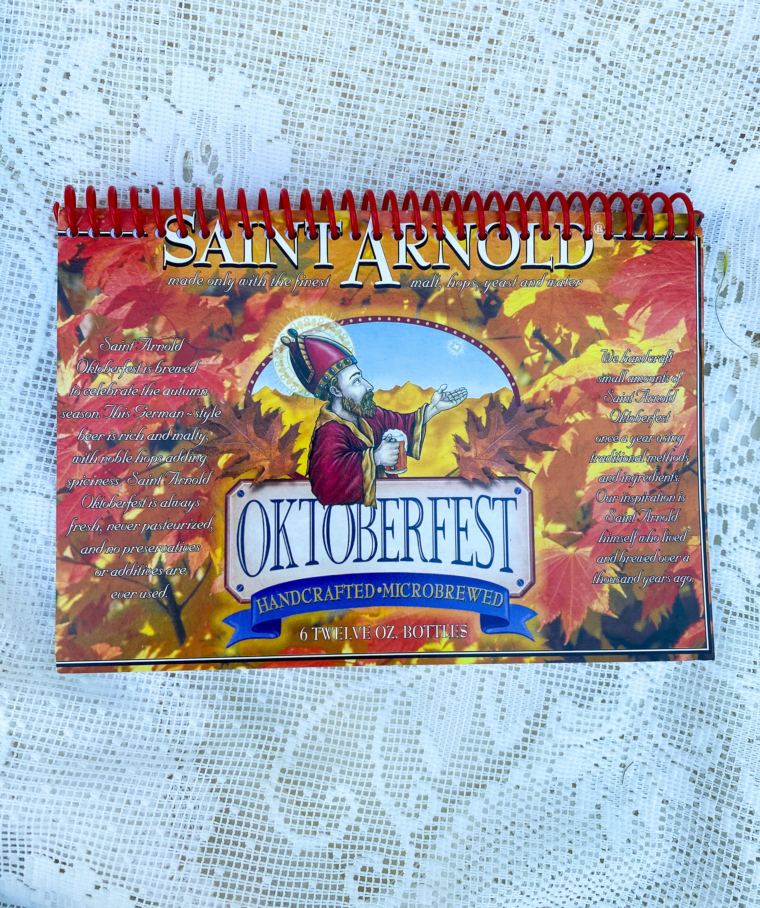 Saint Arnold Oktoberfest Recycled Beer Carton Notebook