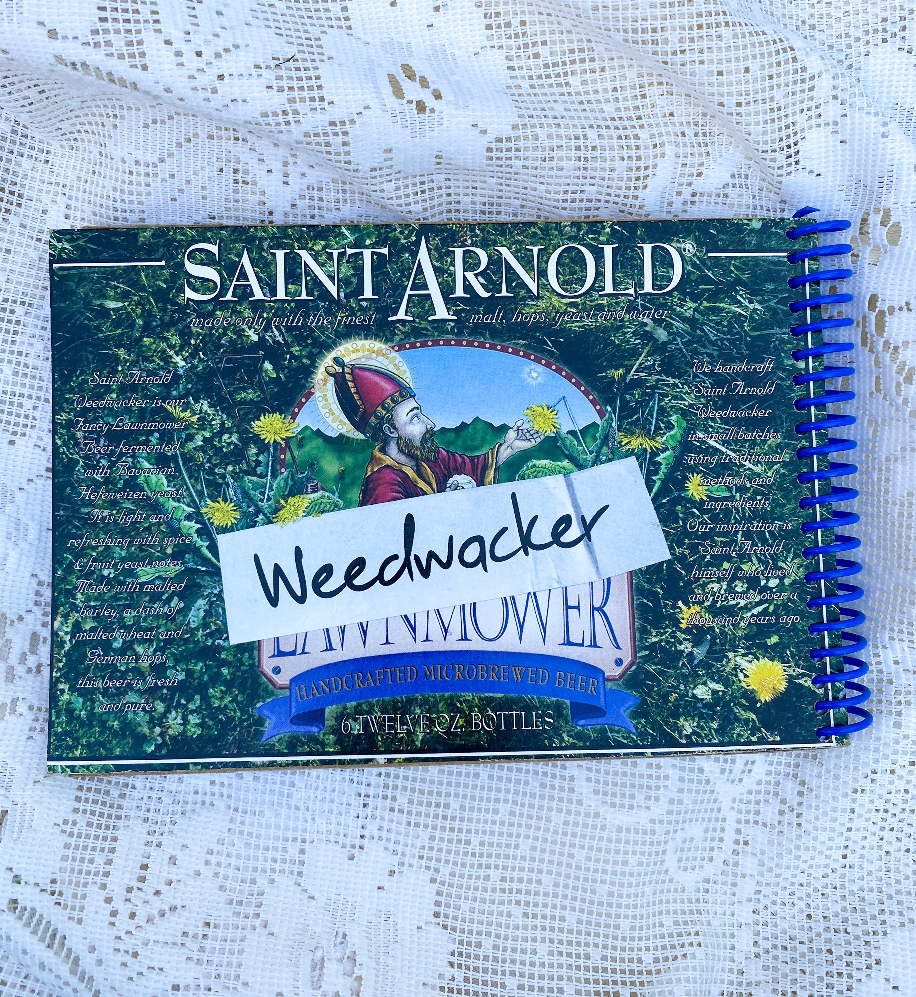 Saint Arnold Weedwacker Recycled Beer Carton Notebook