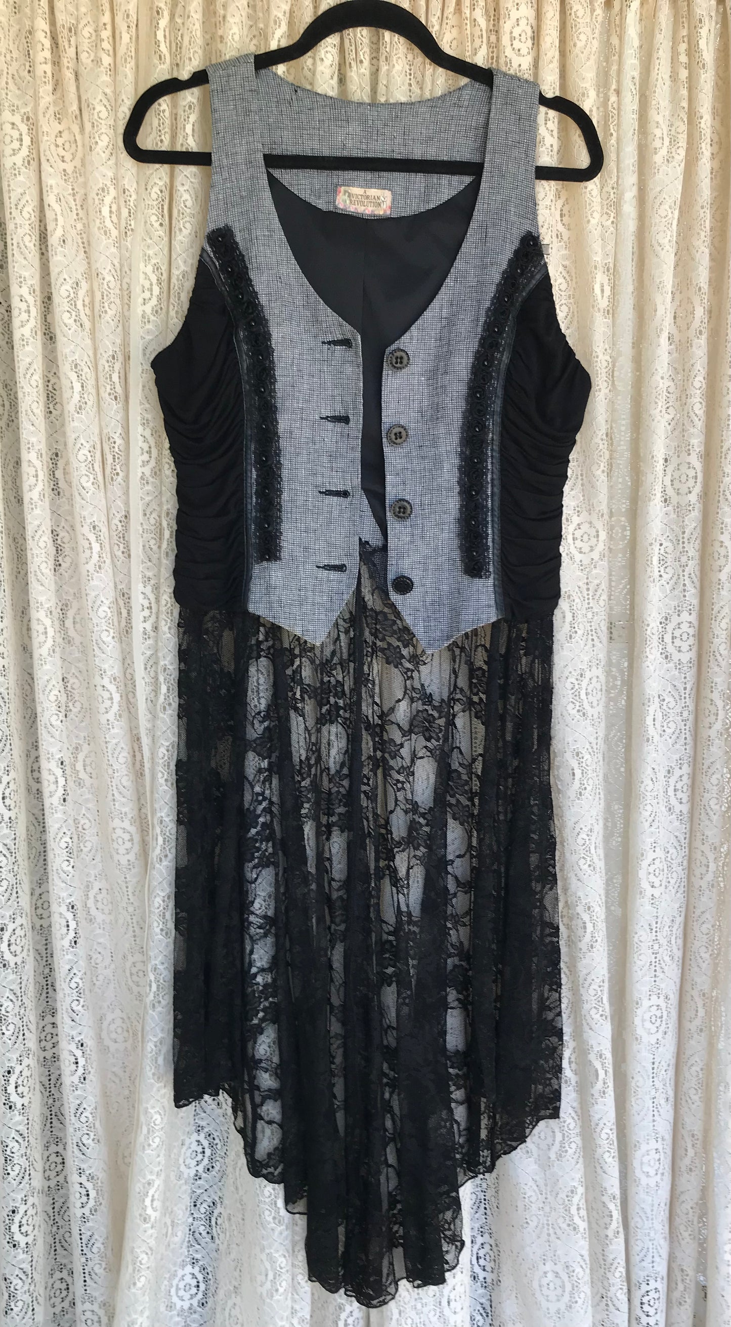 Ladies Vest With Lace Skirt -SMALL