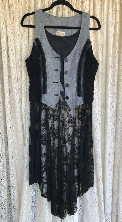 Ladies Vest With Lace Skirt -SMALL