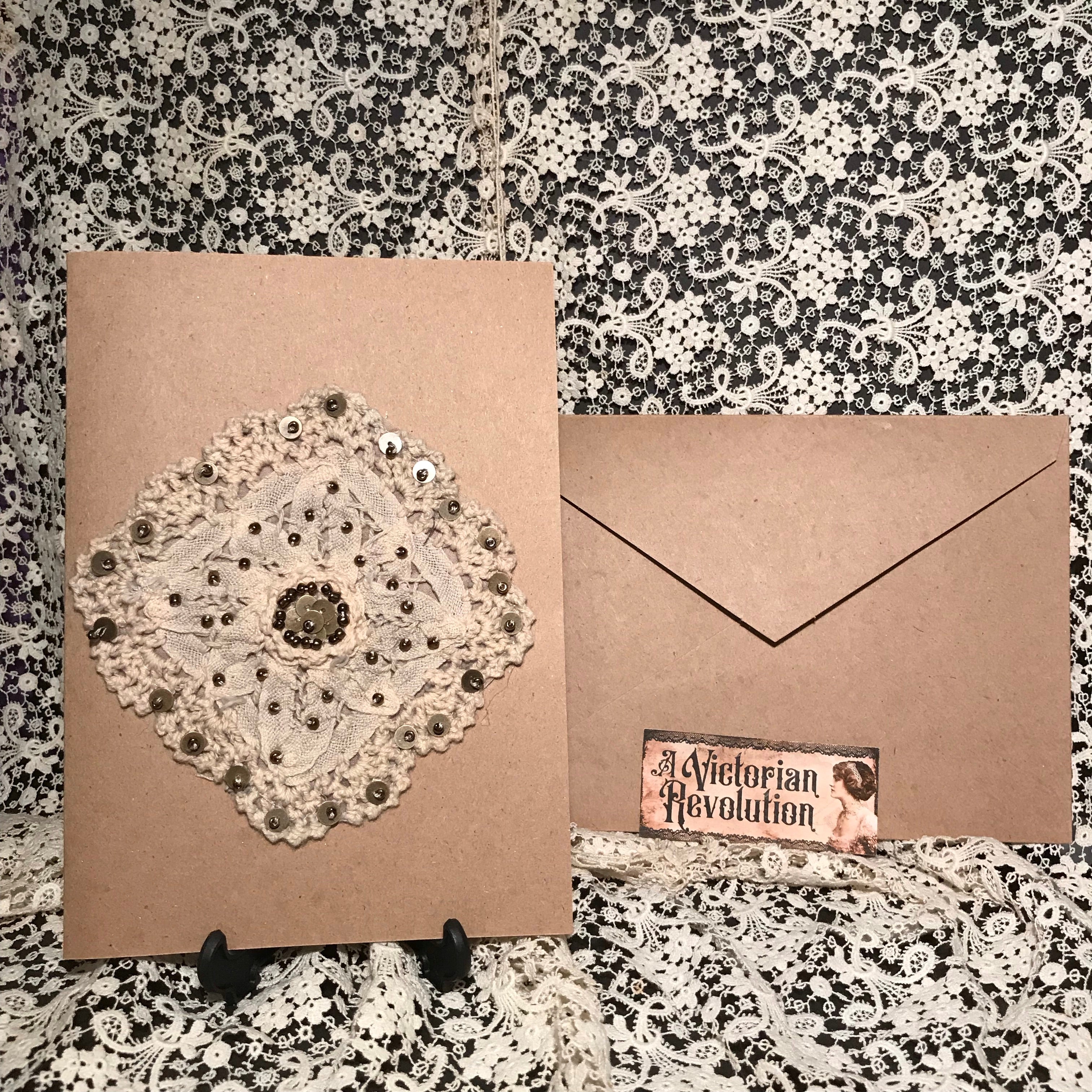 Greeting Card Lace Patch With Beads
