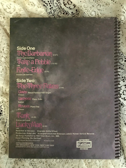 Emerson Lake and Palmer Album Cover Notebook