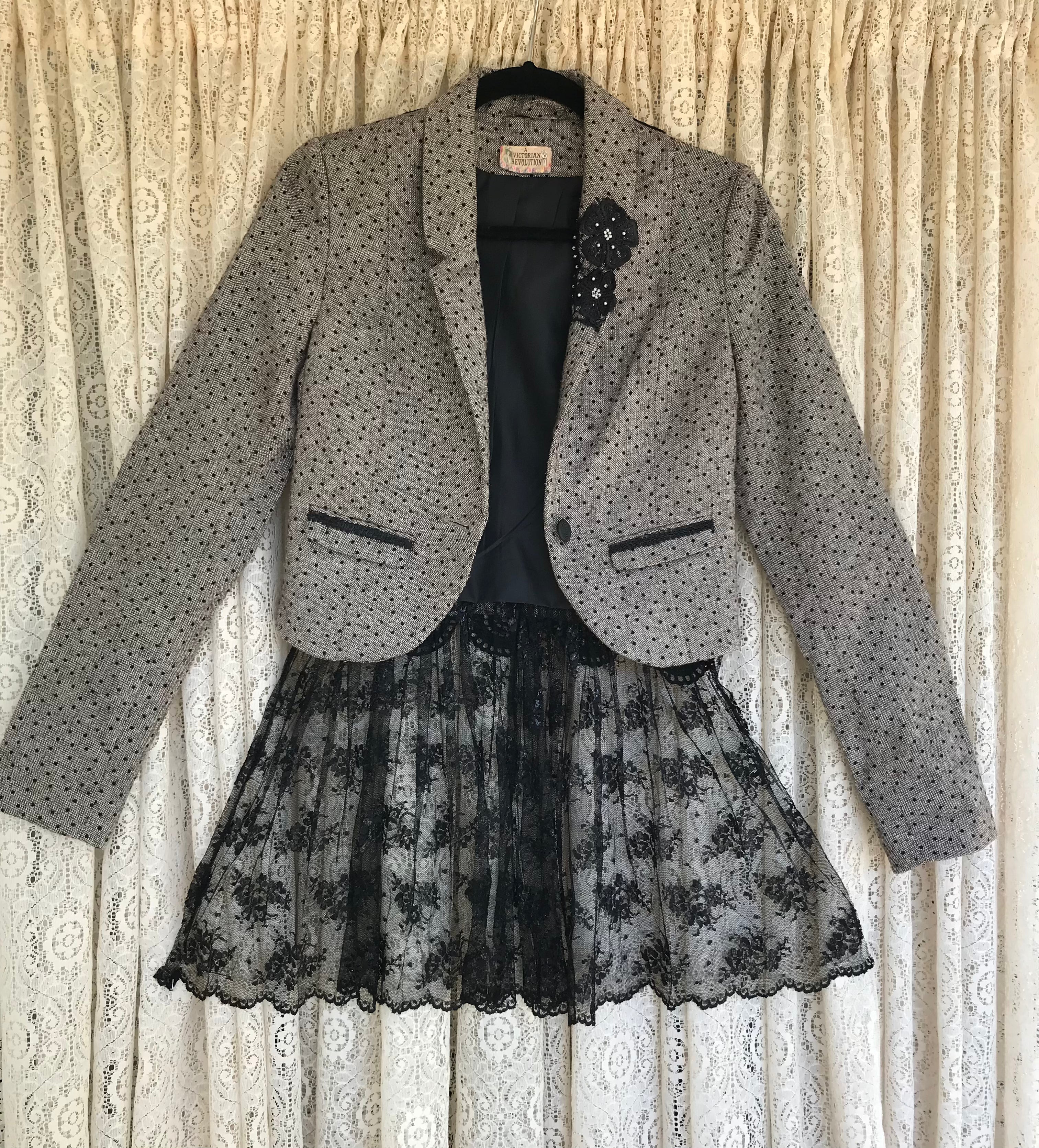 Jacket With Lace Skirt- X-SMALL