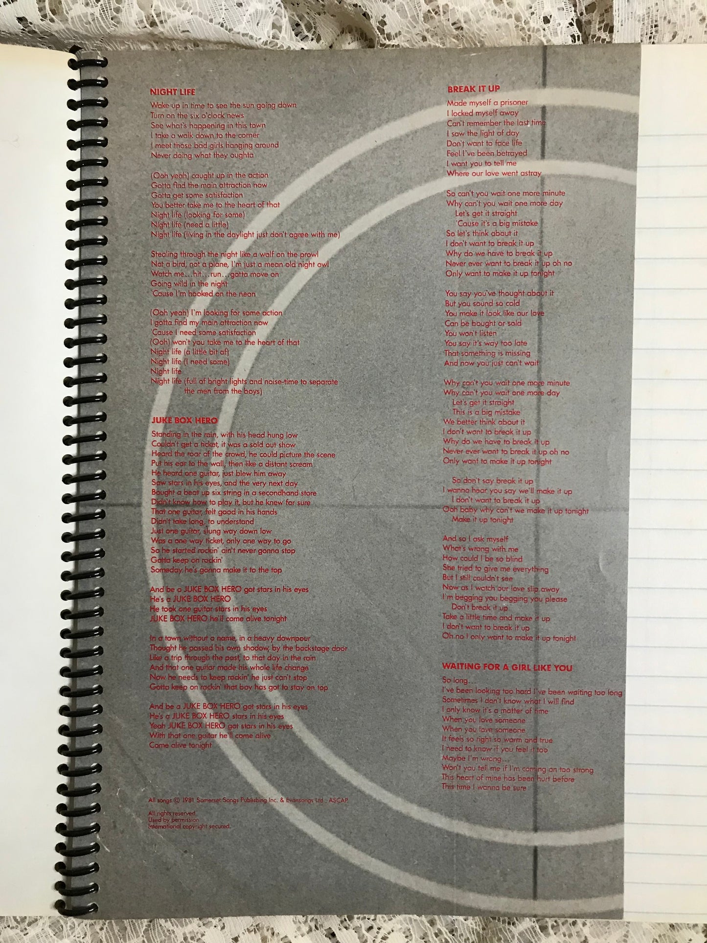 Foreigner 4 Album Cover Notebook