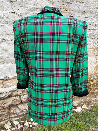Green Plaid Jacket with Sparkles Large