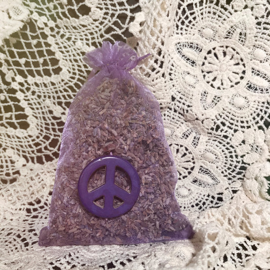 Organic Lavender & Gemstone Sachet, Peace with Amethyst