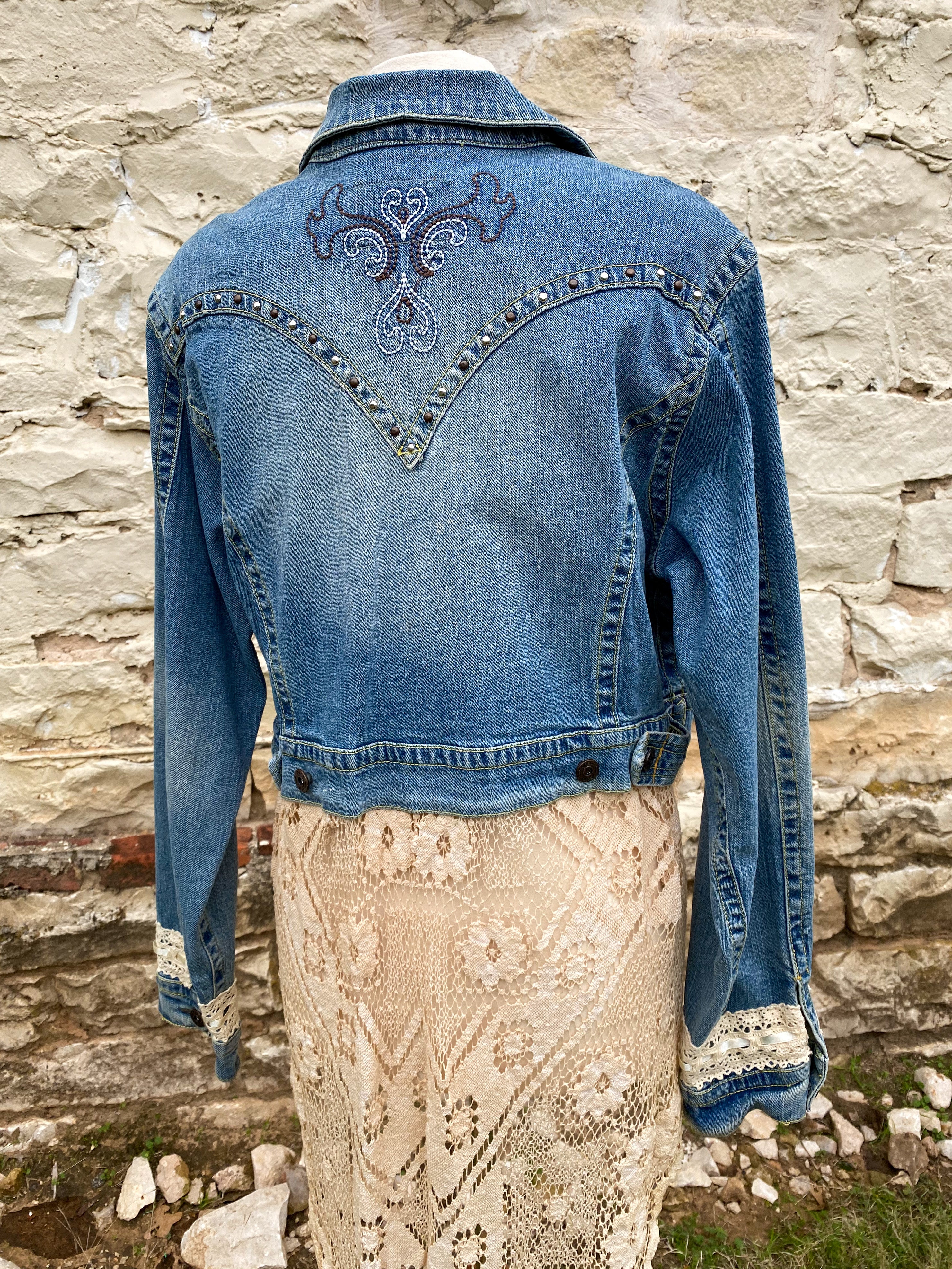 Western Denim with Long Vintage Skirt -XXL