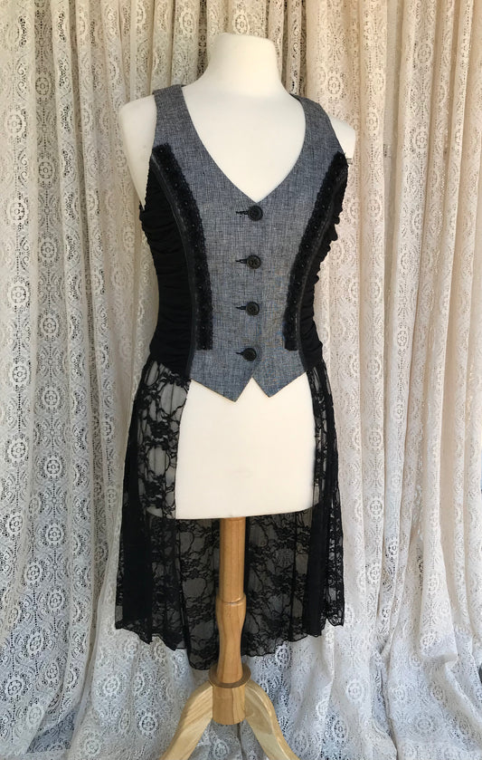 Ladies Vest With Lace Skirt -SMALL
