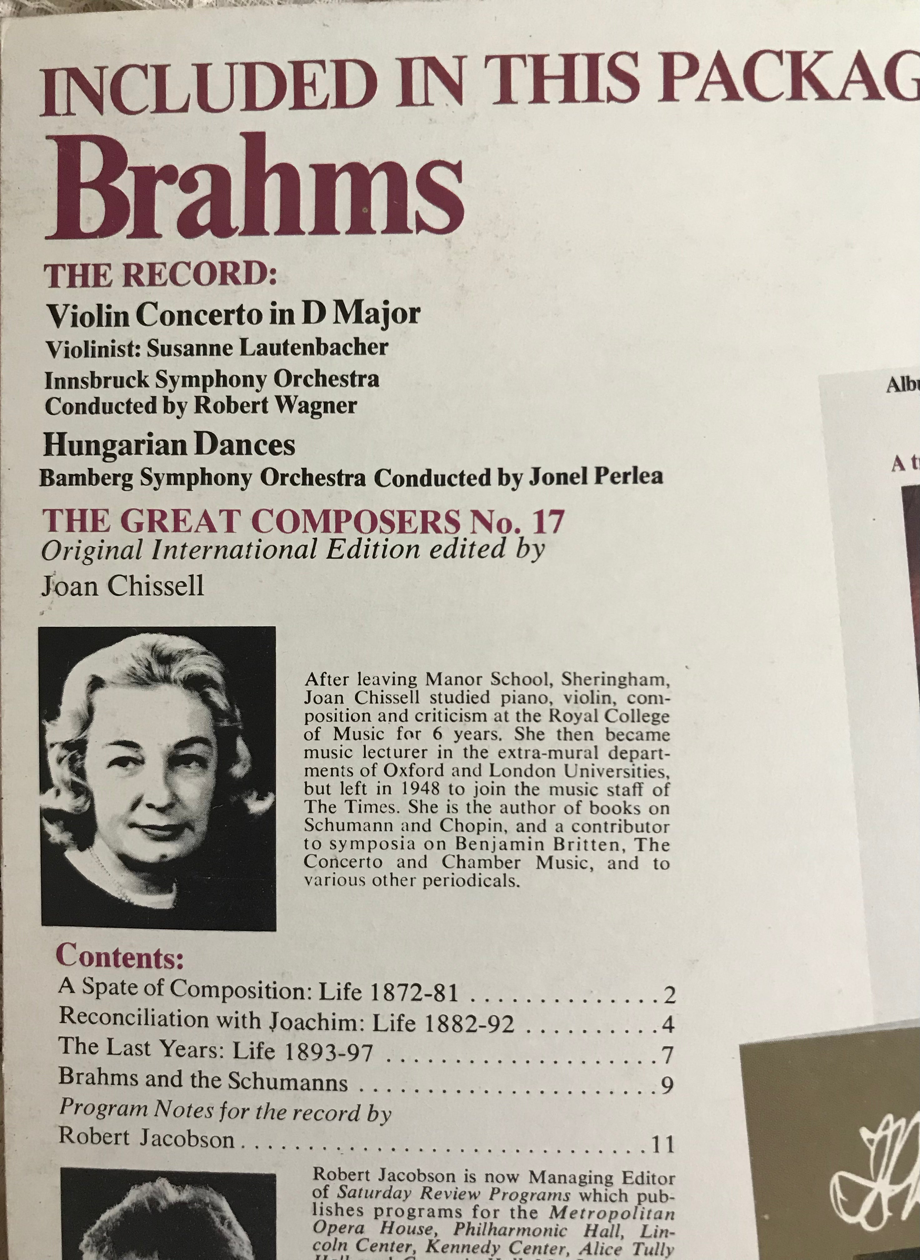 Johannes Brahms Album Cover Notebook