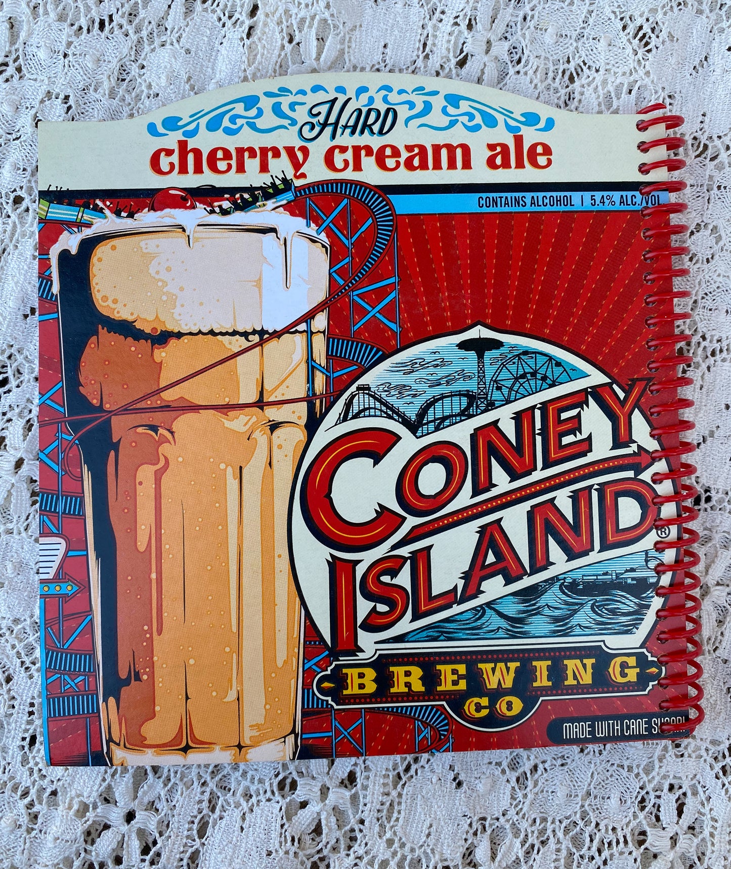 Coney Island Cherry Cream Ale Recycled Beer Carton Notebook