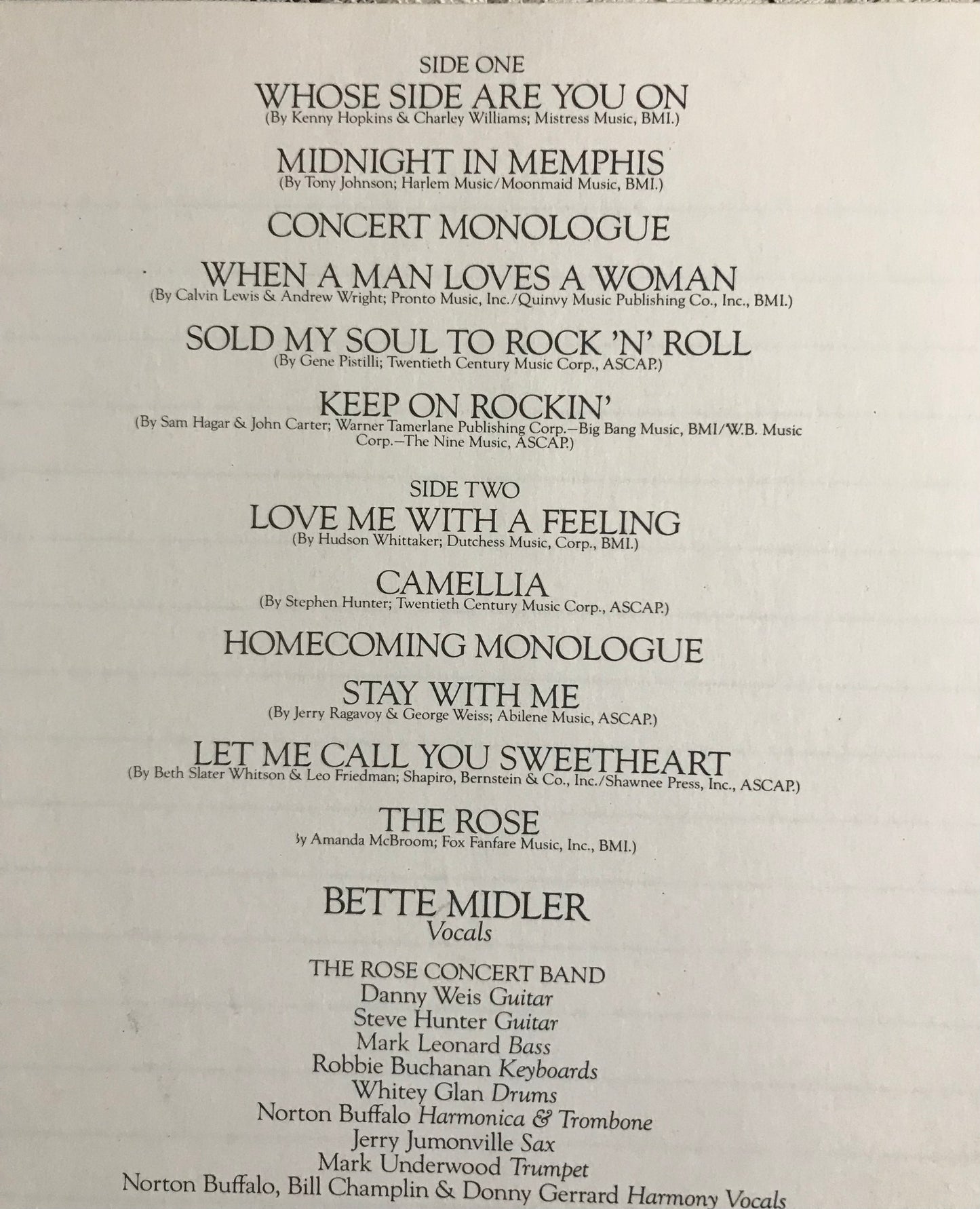 Bette Midler The Rose Album Cover Notebook