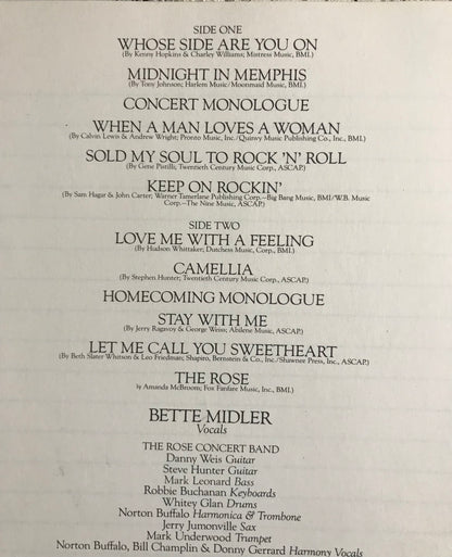 Bette Midler The Rose Album Cover Notebook