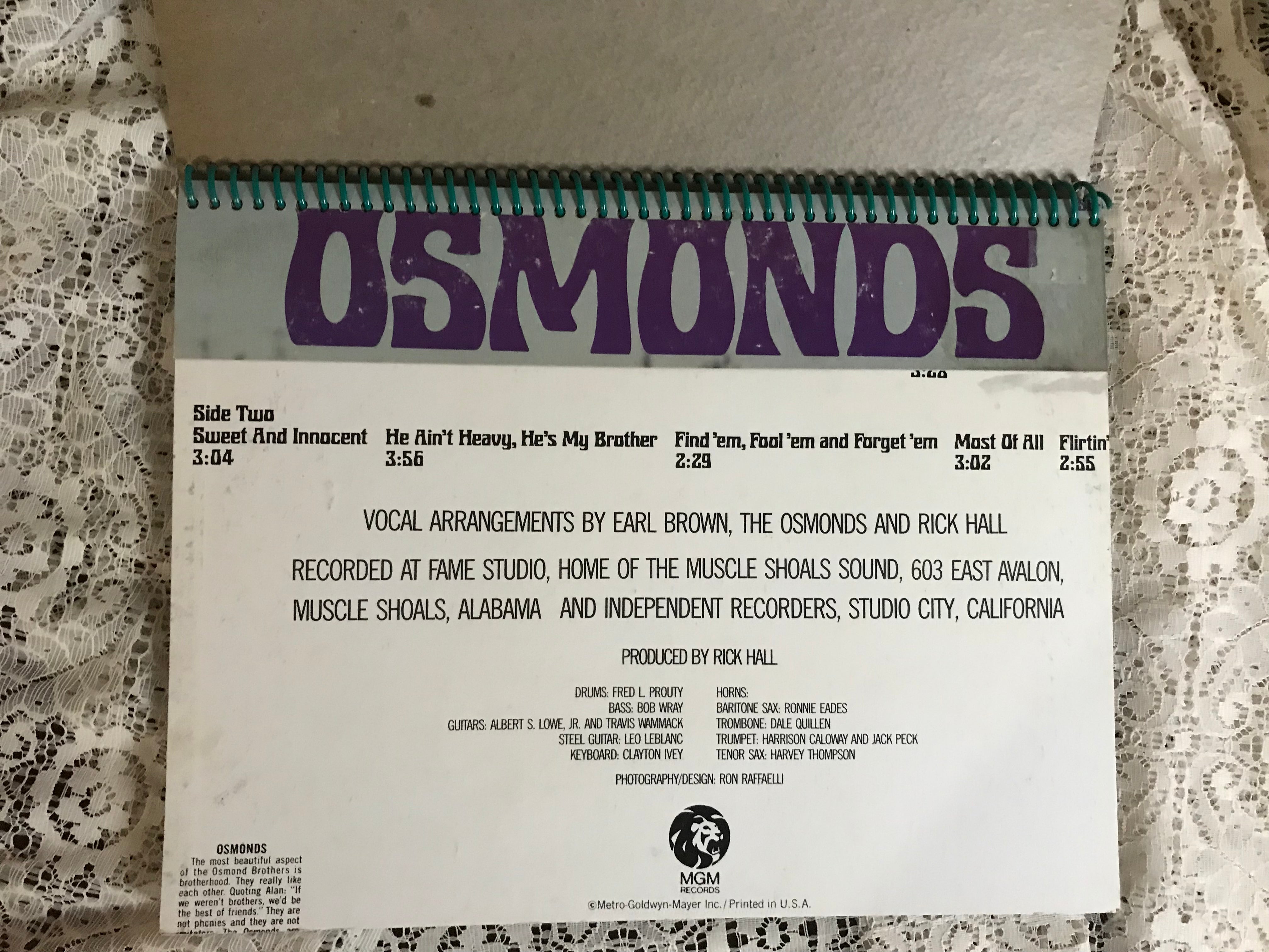 Osmonds Recycled Album Cover Notebook