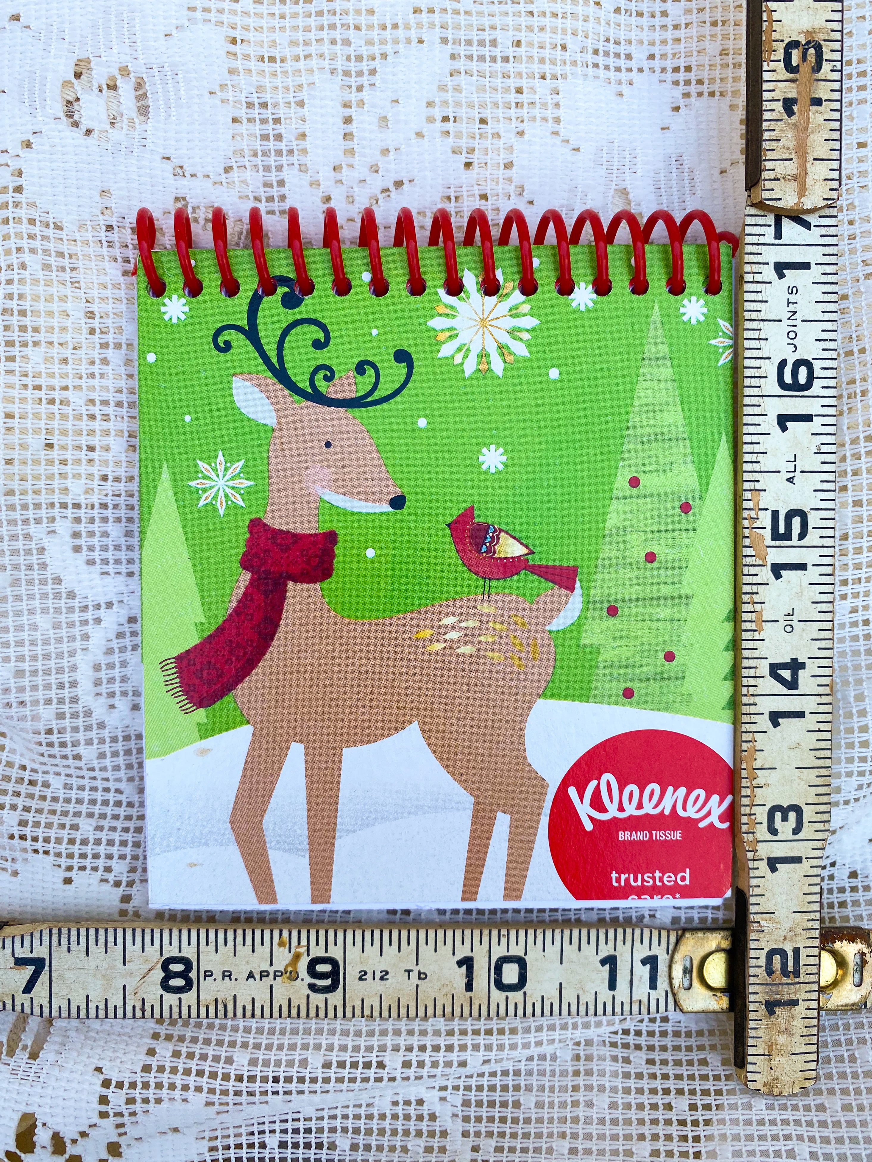 Holiday Deer Recycled Kleenex Box Notebook