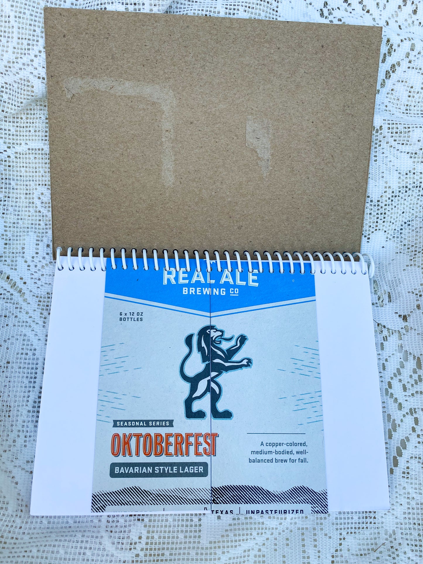 Real Ale Brewing Co. Oktoberfest Recycled Beer Carton Notebook