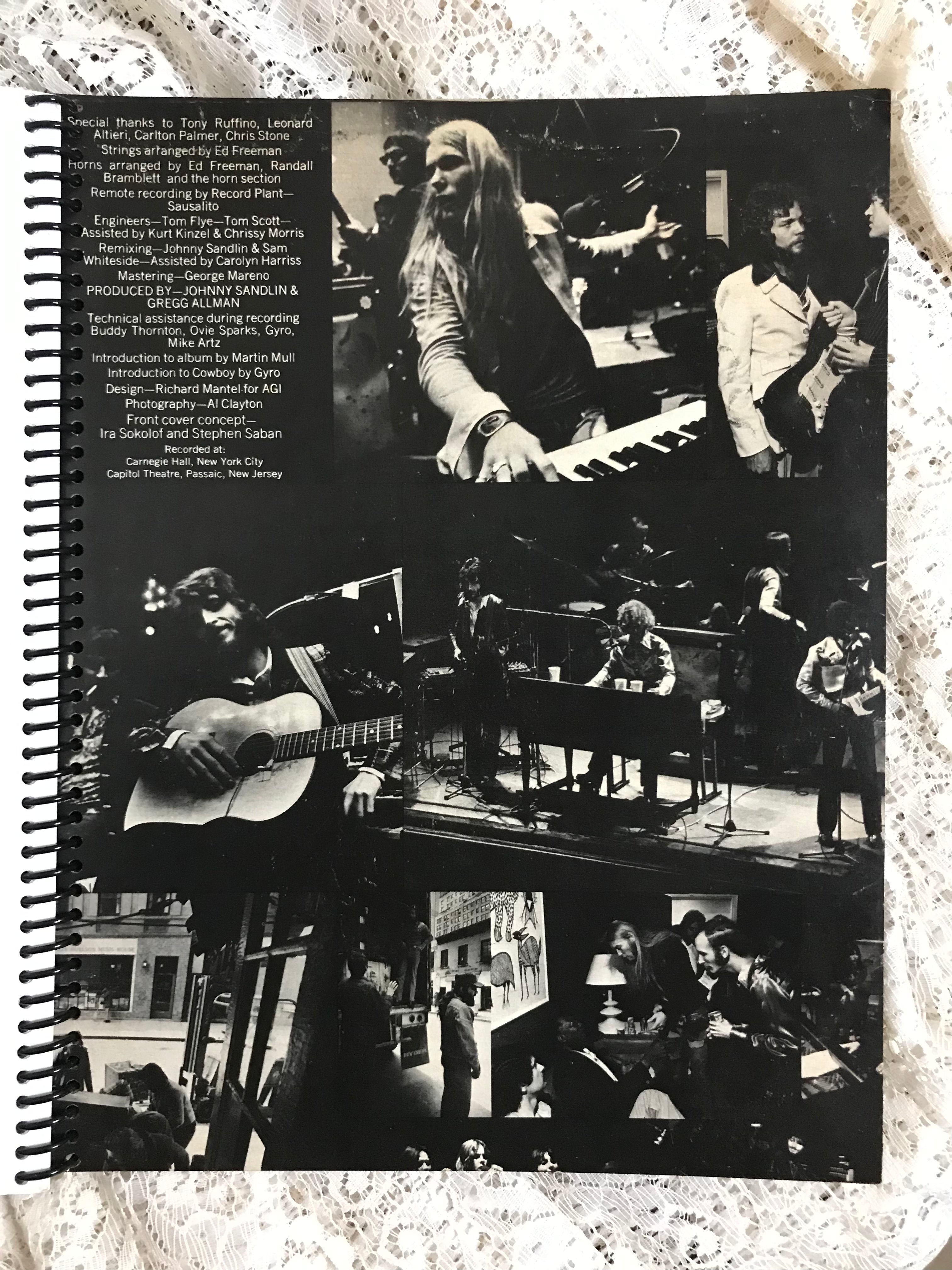 Gregg Allman Tour Album Cover Notebook