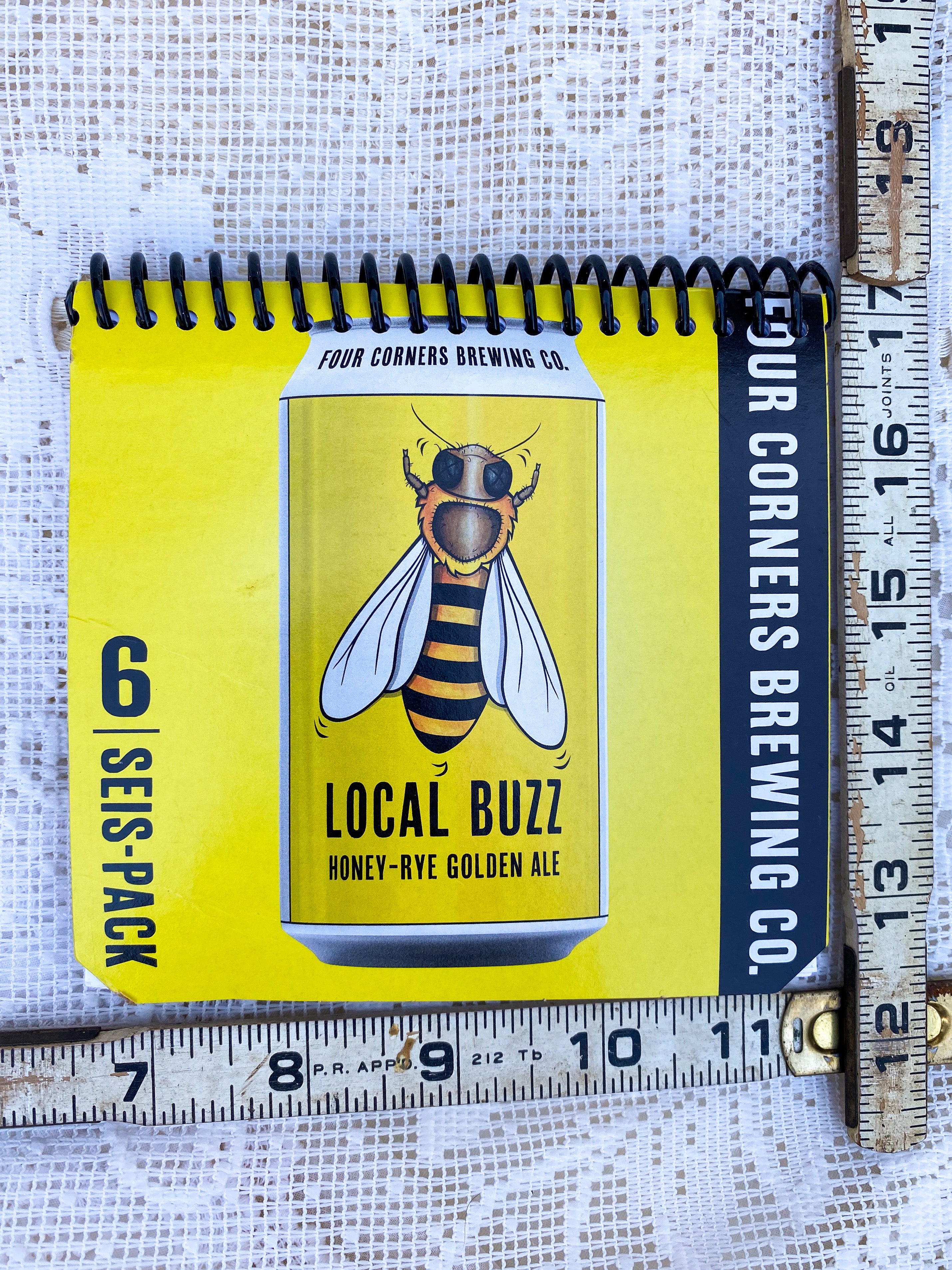 Local Buzz by Four Corners Brewing Co. Recycled Beer Carton Notebook