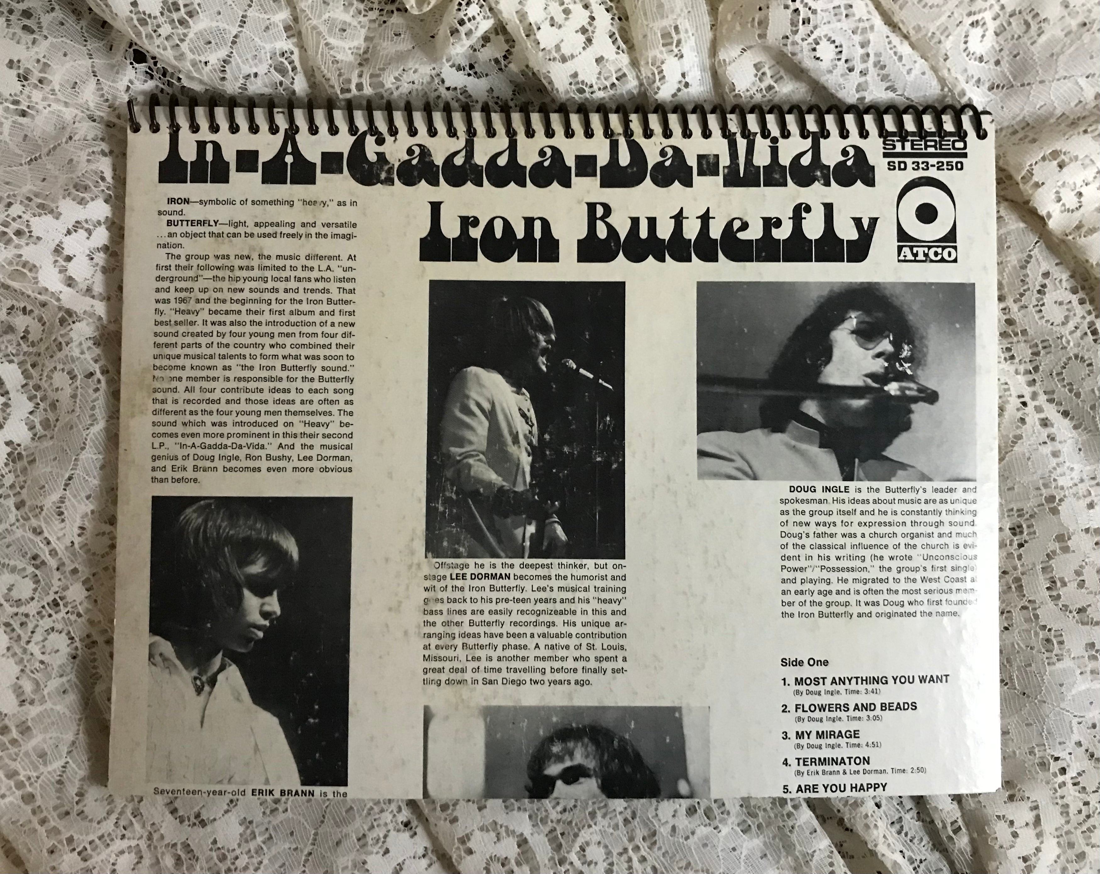 Iron Butterfly In-A-Gadda-Da-Vida Album Cover Notebook