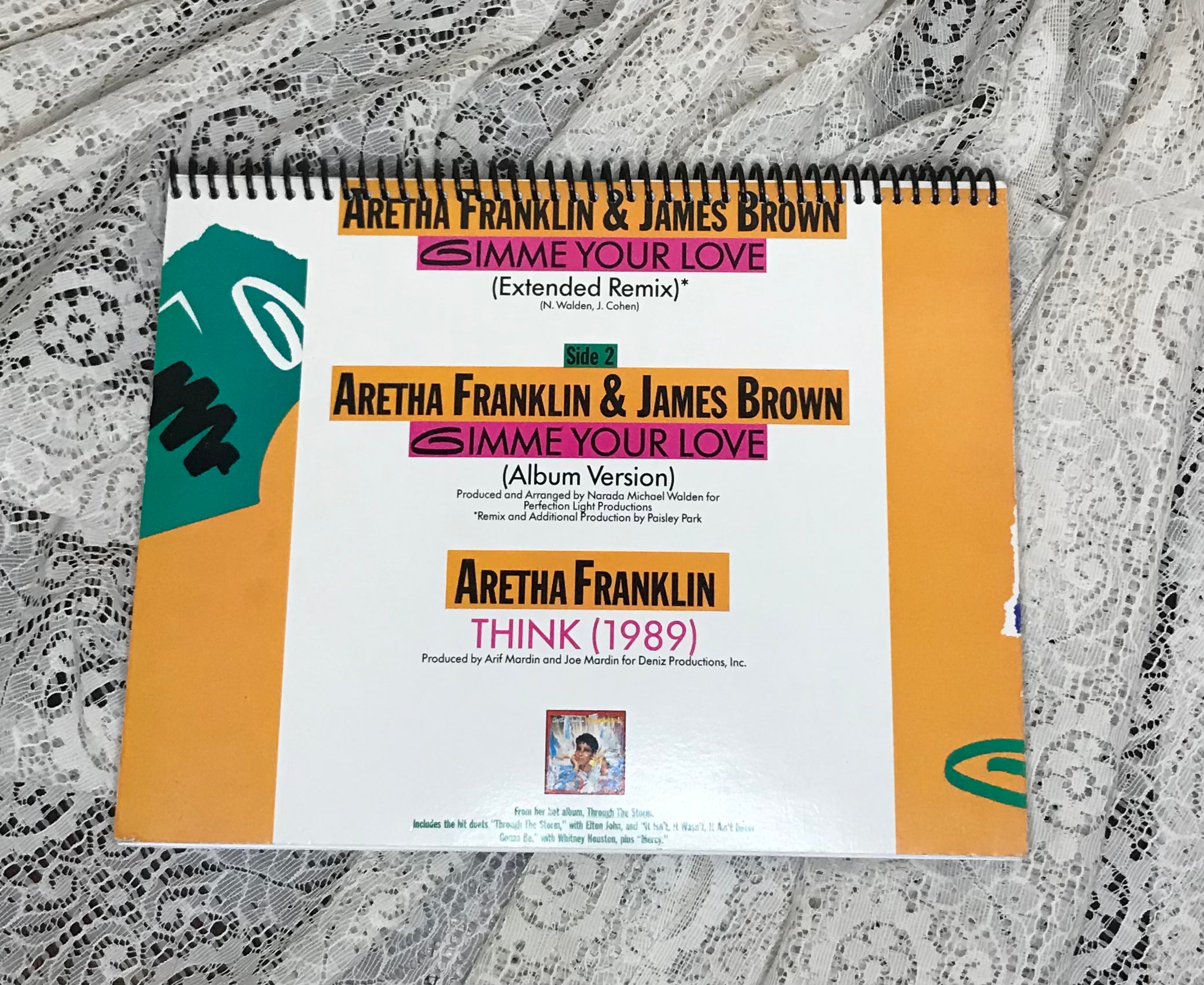 Aretha Franklin and James Brown Album Cover Notebook