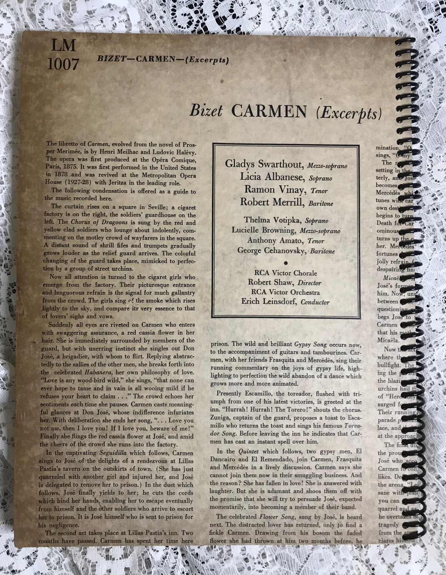 Carmen (Bizet) Album Cover Notebook