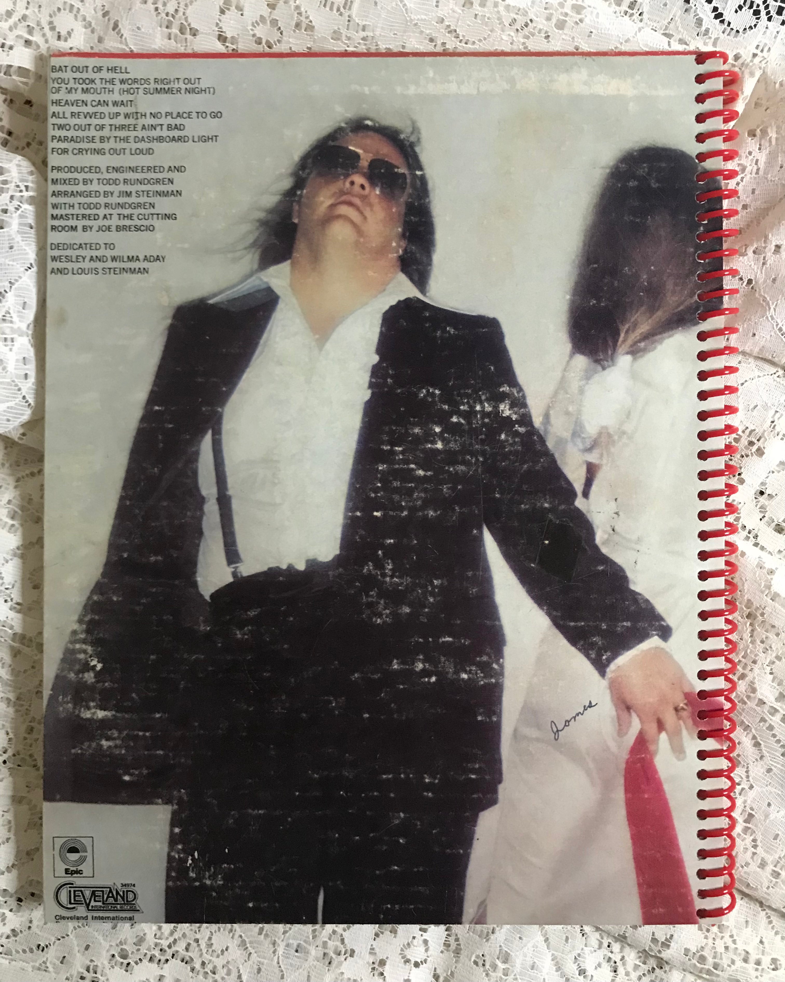 Meatloaf Bat Out Of Hell Album Cover Notebook