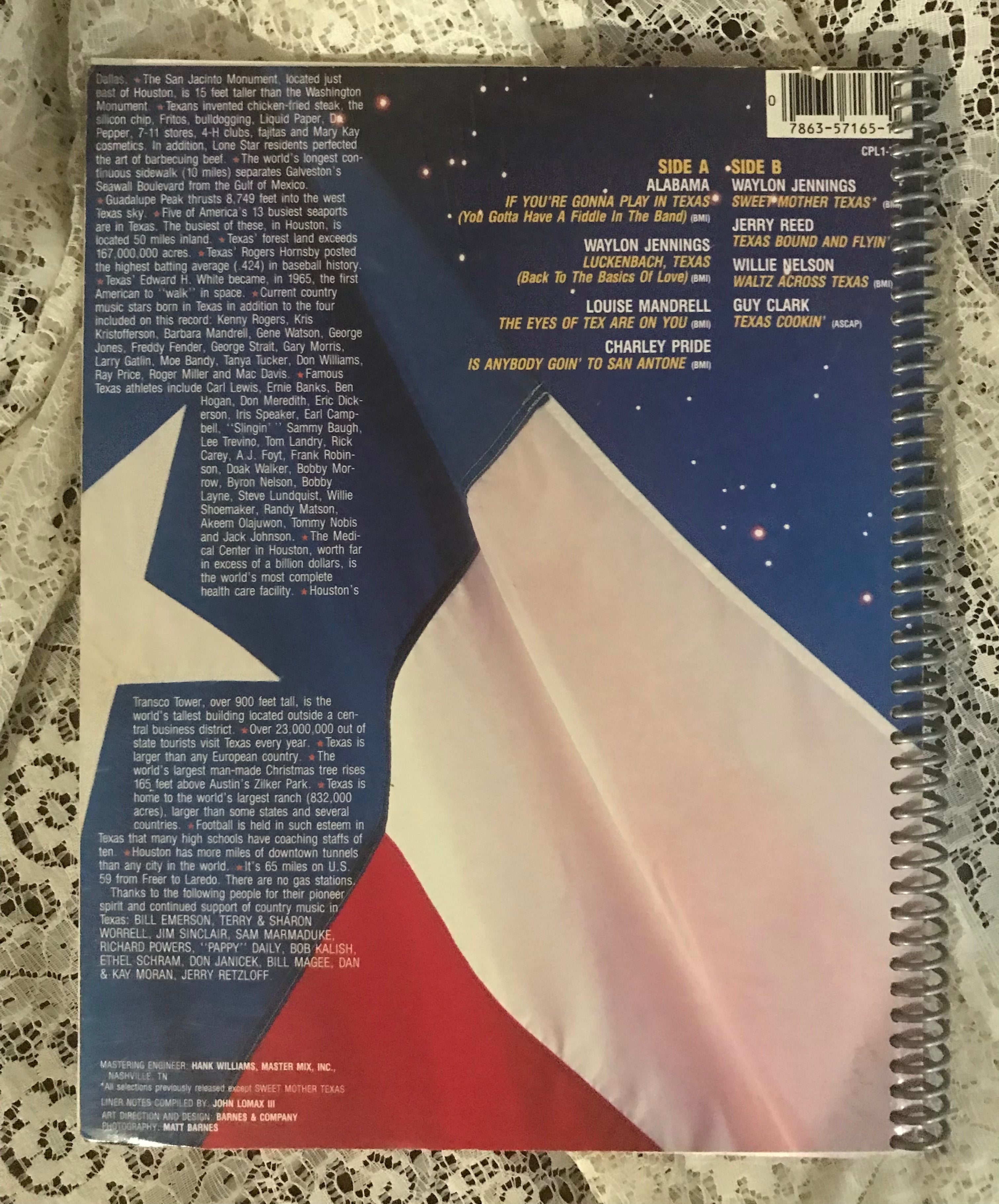 Stars In Texas Album Cover Notebook