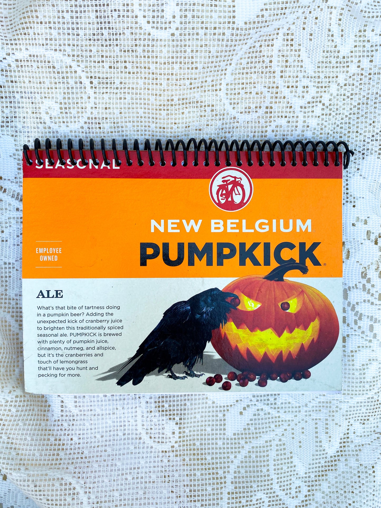 New Belgium Pumpkick Halloween Ale Recycled Beer Carton Notebook