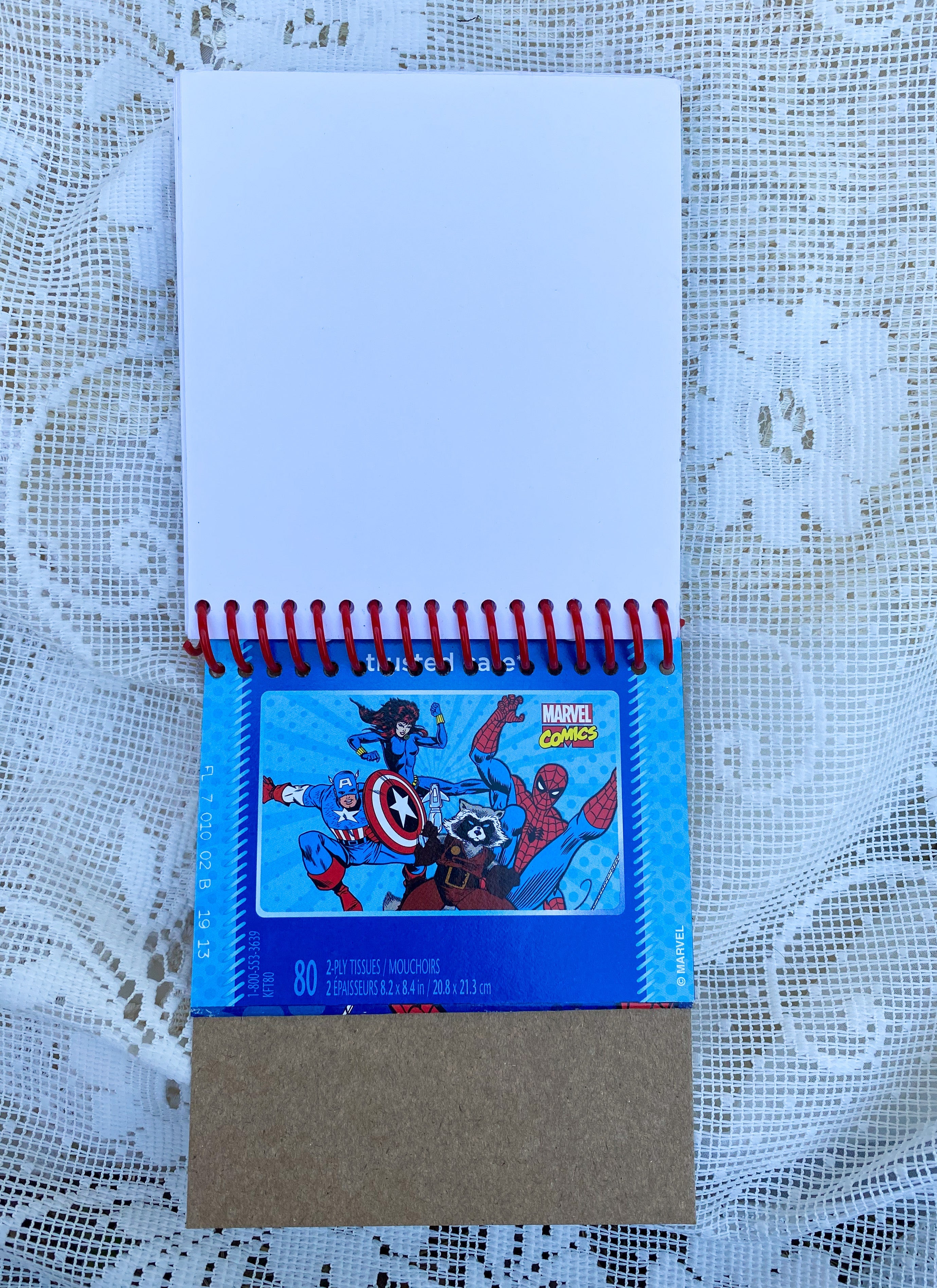 Marvel Comics - Spider Man and Captain America Recycled Kleenex Box Notebook