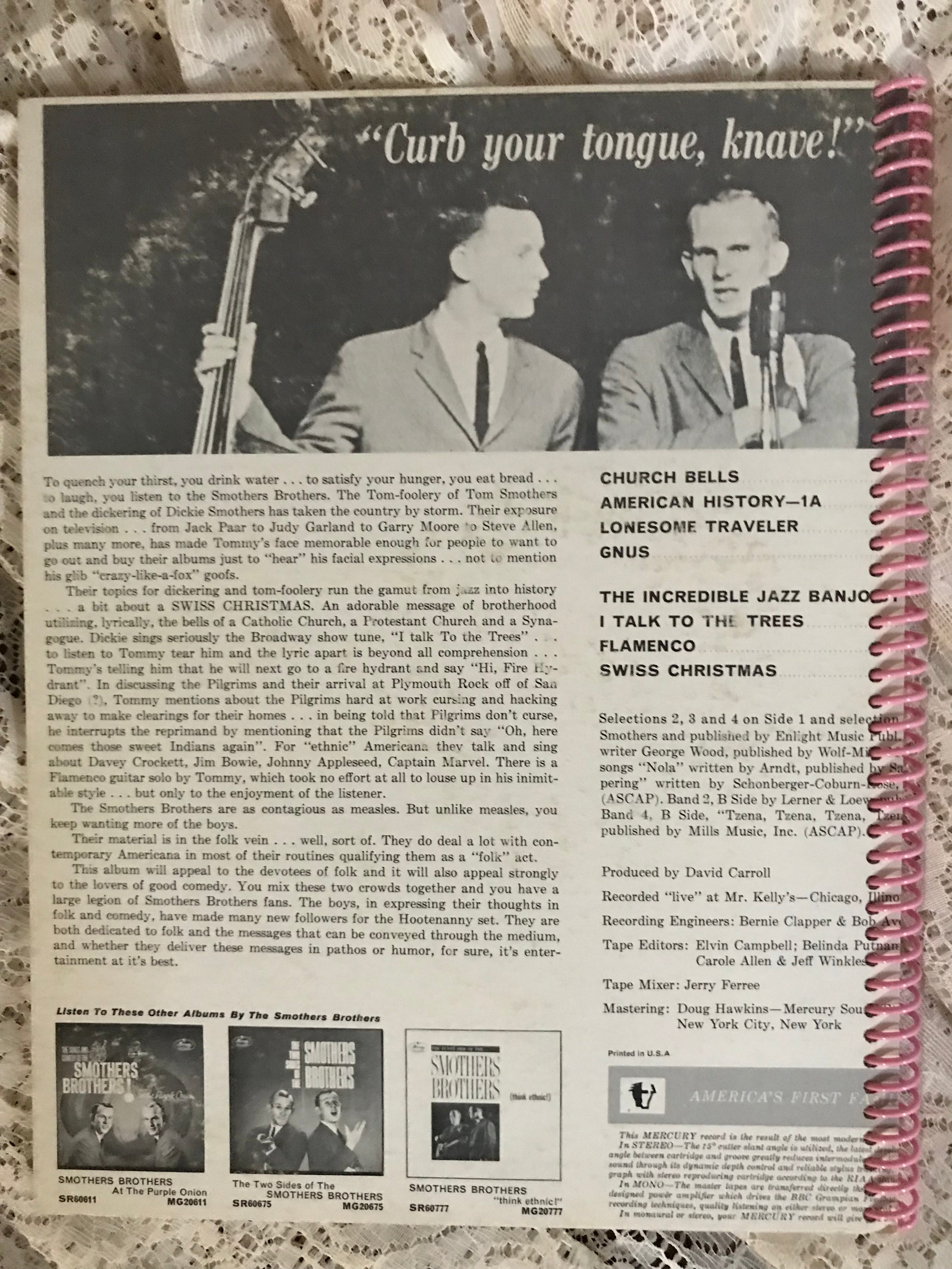 Smothers Brothers Album Cover Notebook