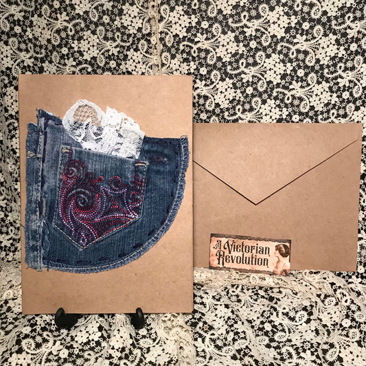 Greeting Card Denim Pocket