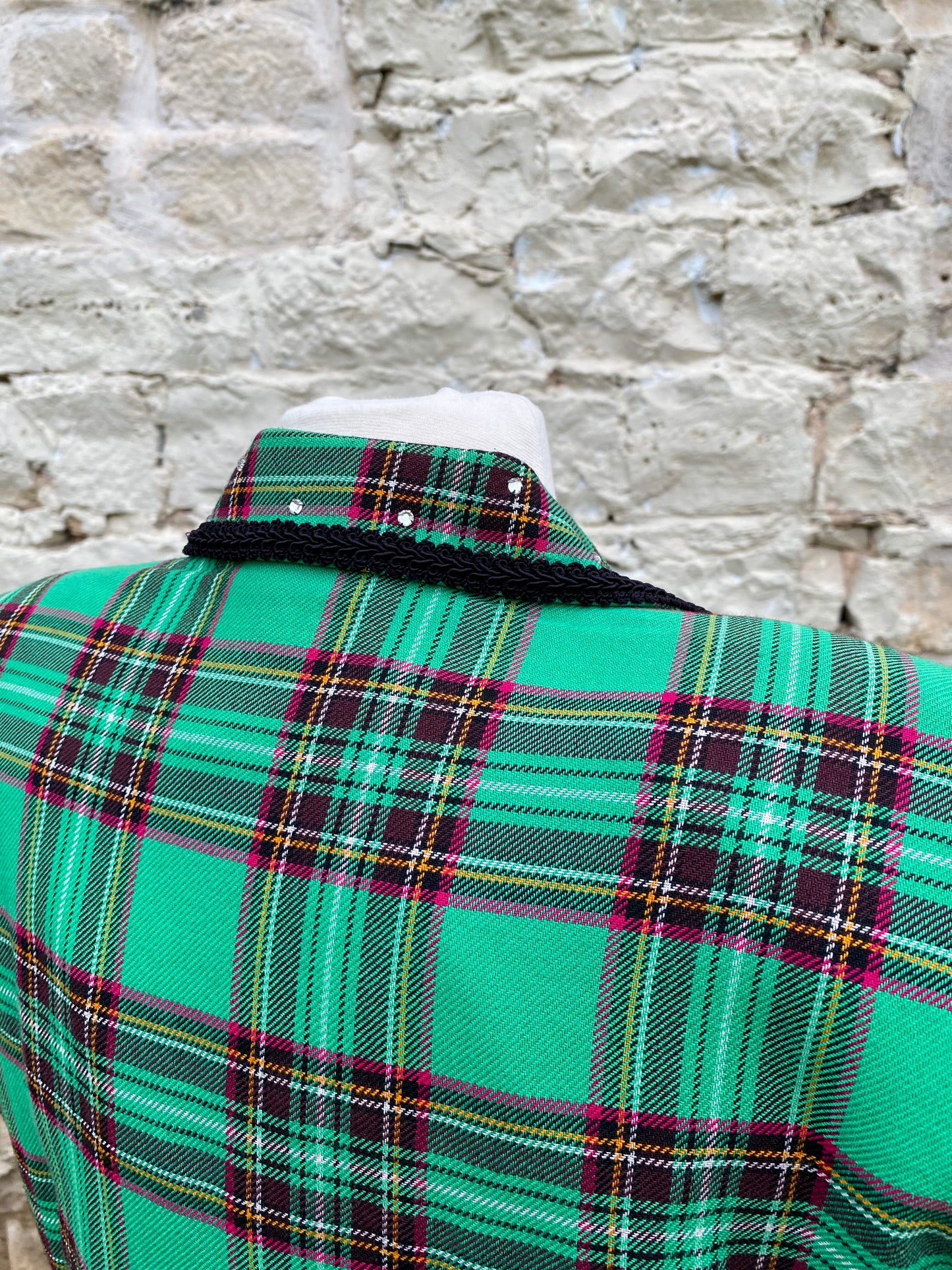 Green Plaid Jacket with Sparkles Large