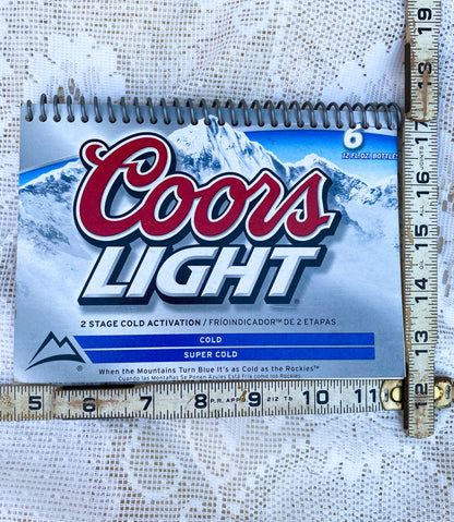 Coors Light Recycled Beer Carton Notebook